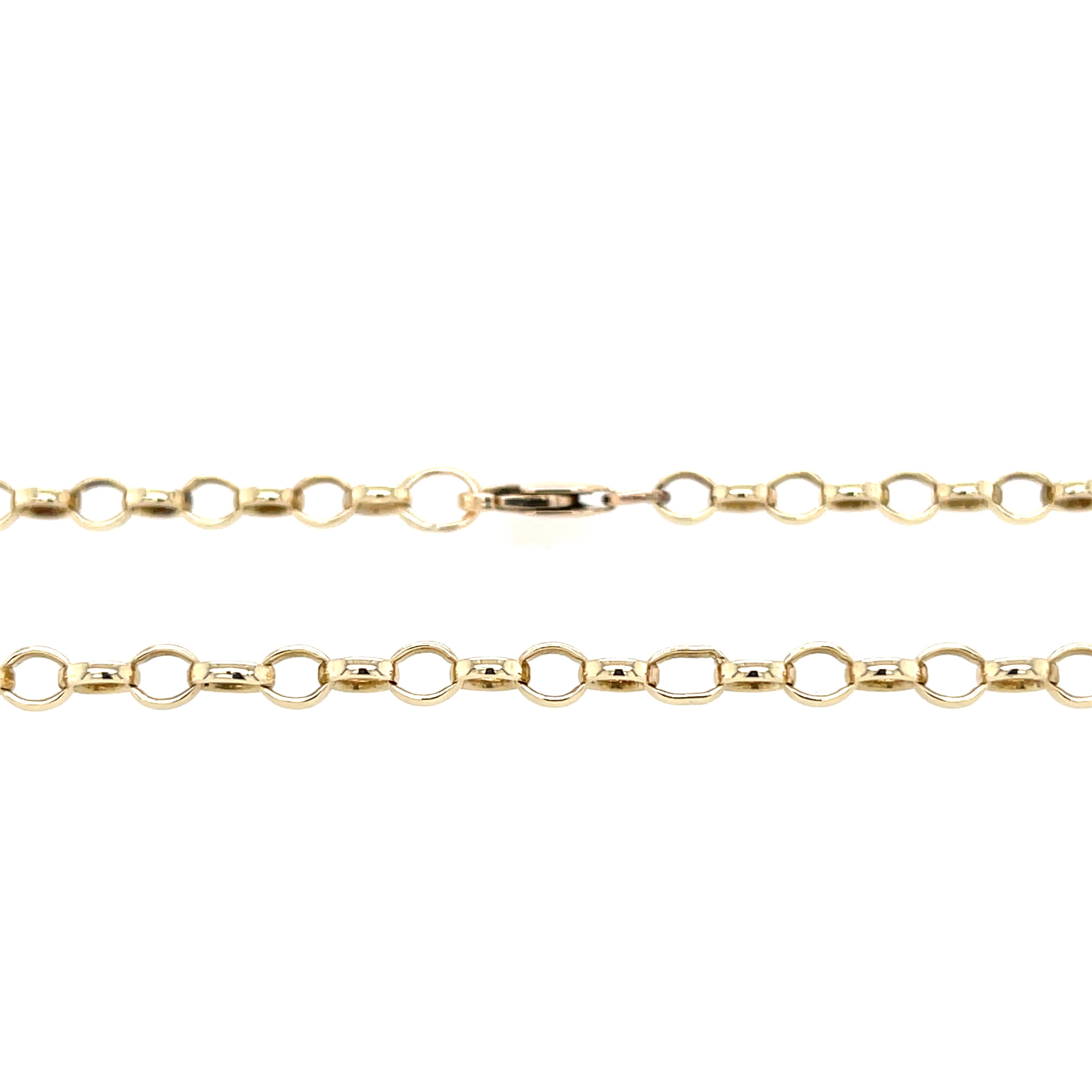 9ct Yellow Gold 22 Inch Oval Link Belcher Chain - 10.60g