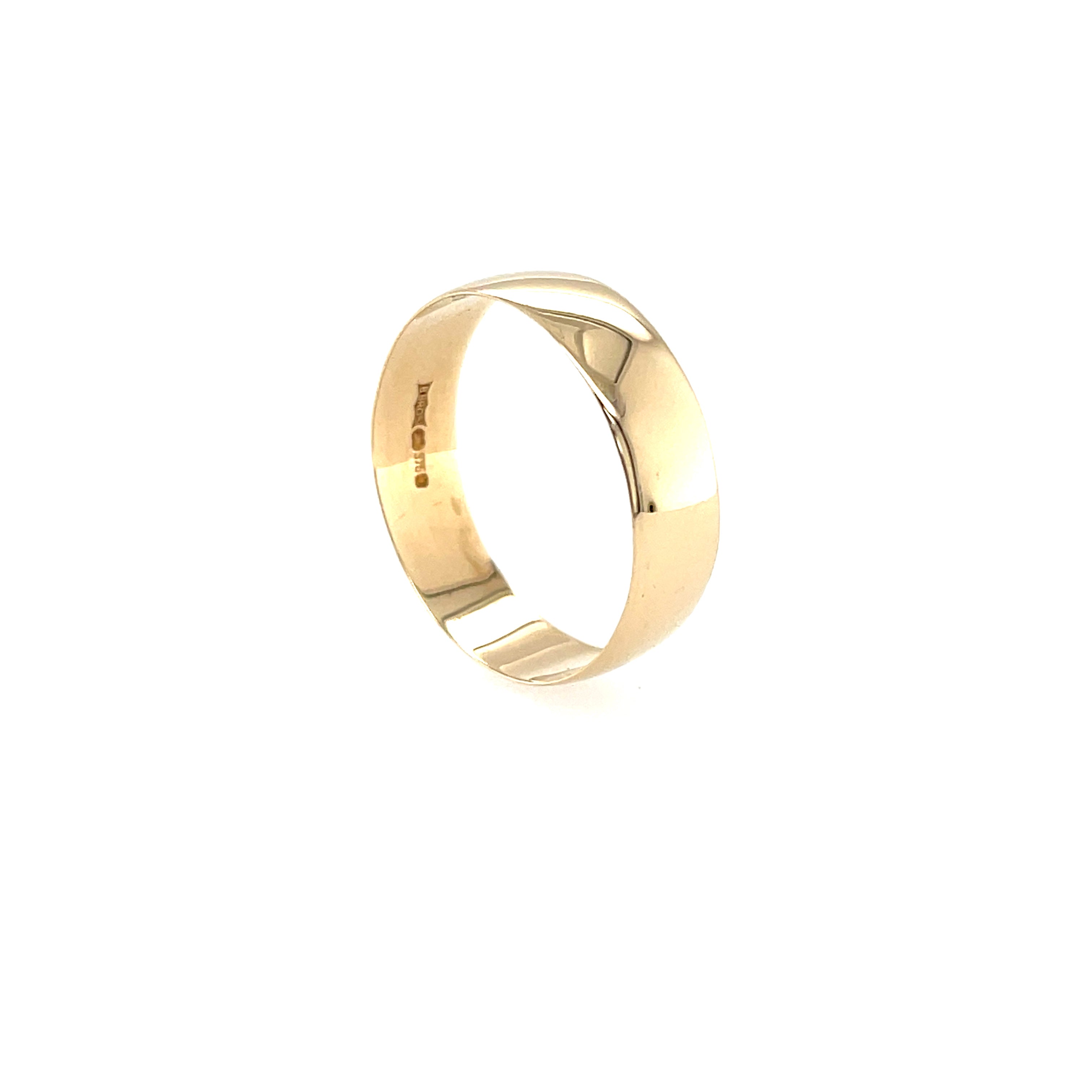 9ct Yellow Gold 6mm Plain Wedding Band - Size T 1/2 SOLD