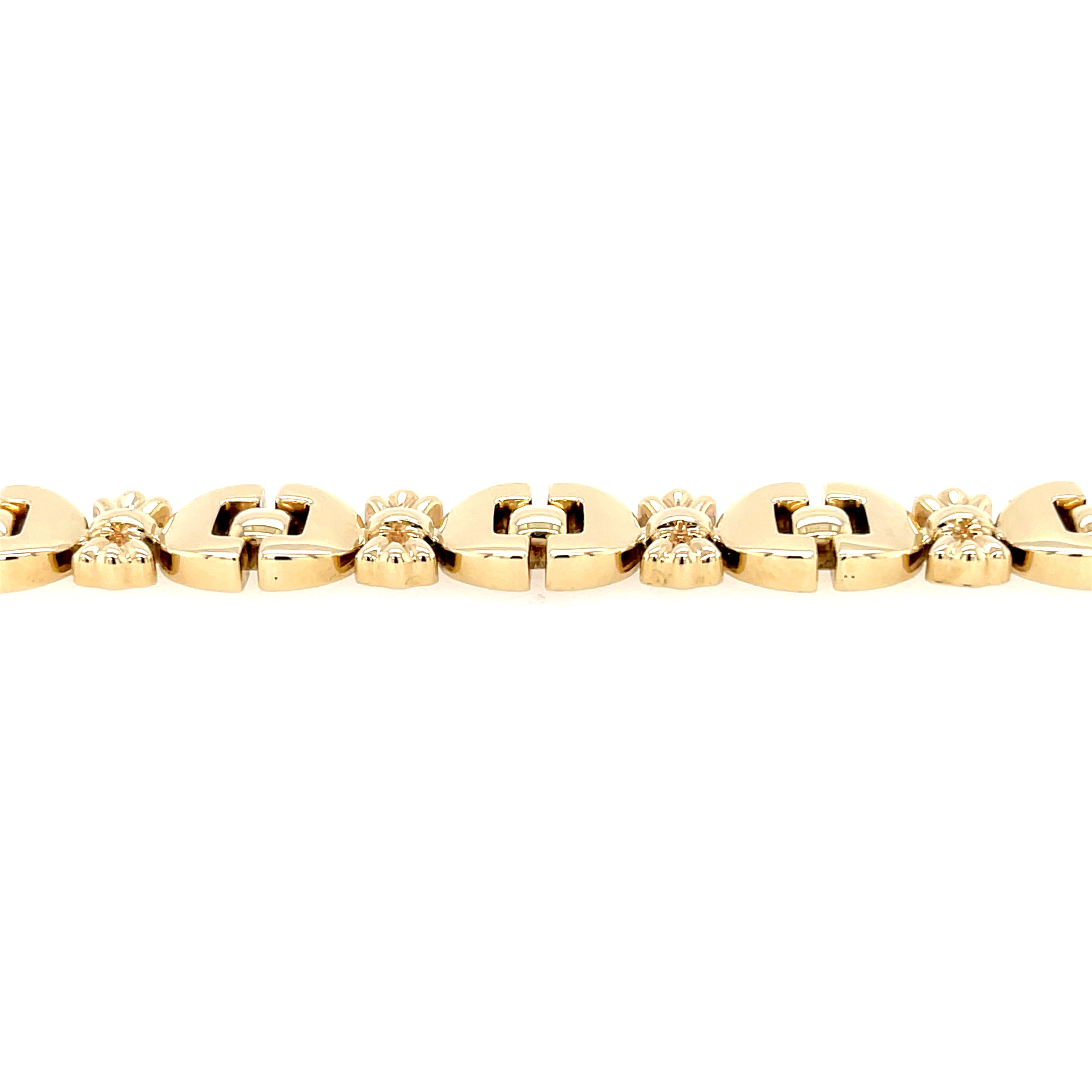 9ct Yellow Gold 7.5" Fancy Bow Link Ladies Bracelet - 15.30 SOLD