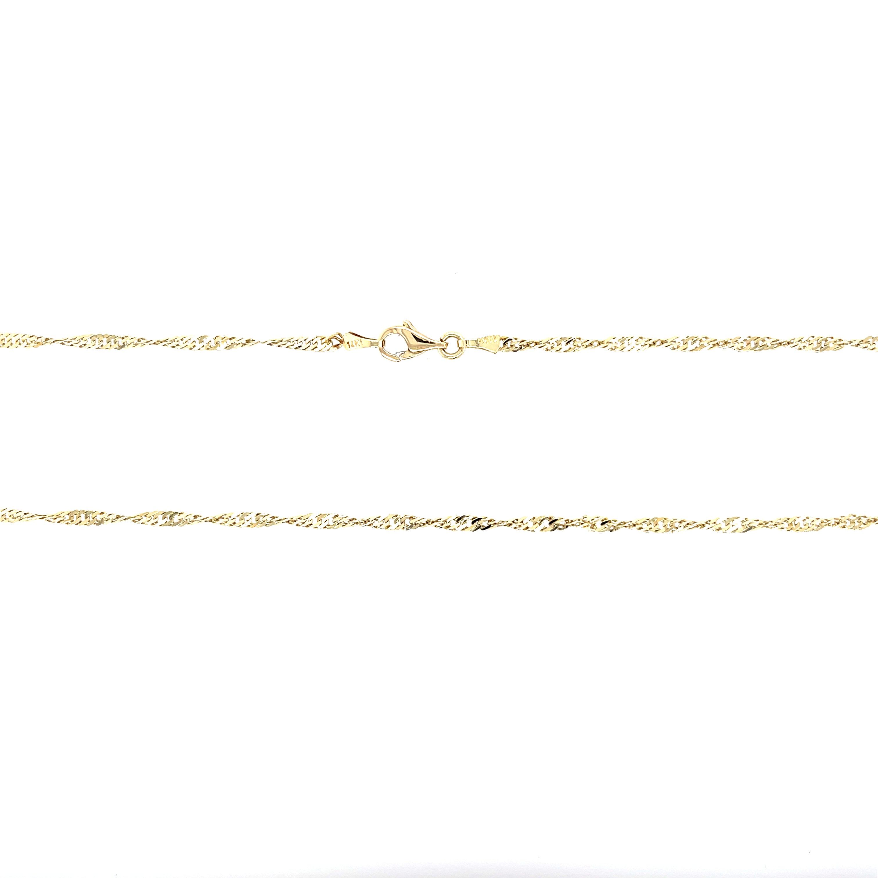 14ct Yellow Gold 20" Singapore Link Chain - 4.90g SOLD