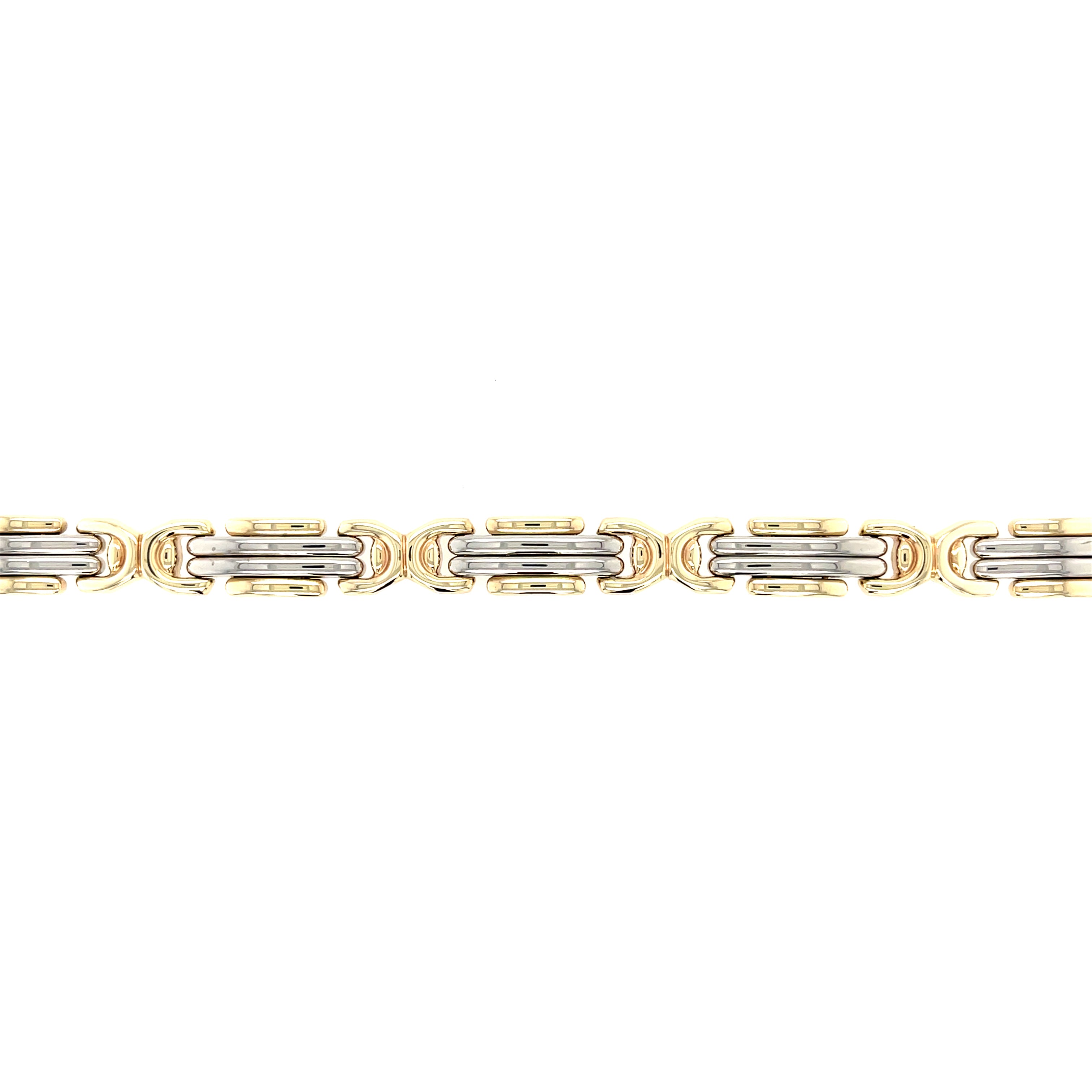 9ct Yellow & White Gold 7.5" Fancy Ladies Bracelet - 16.90g SOLD