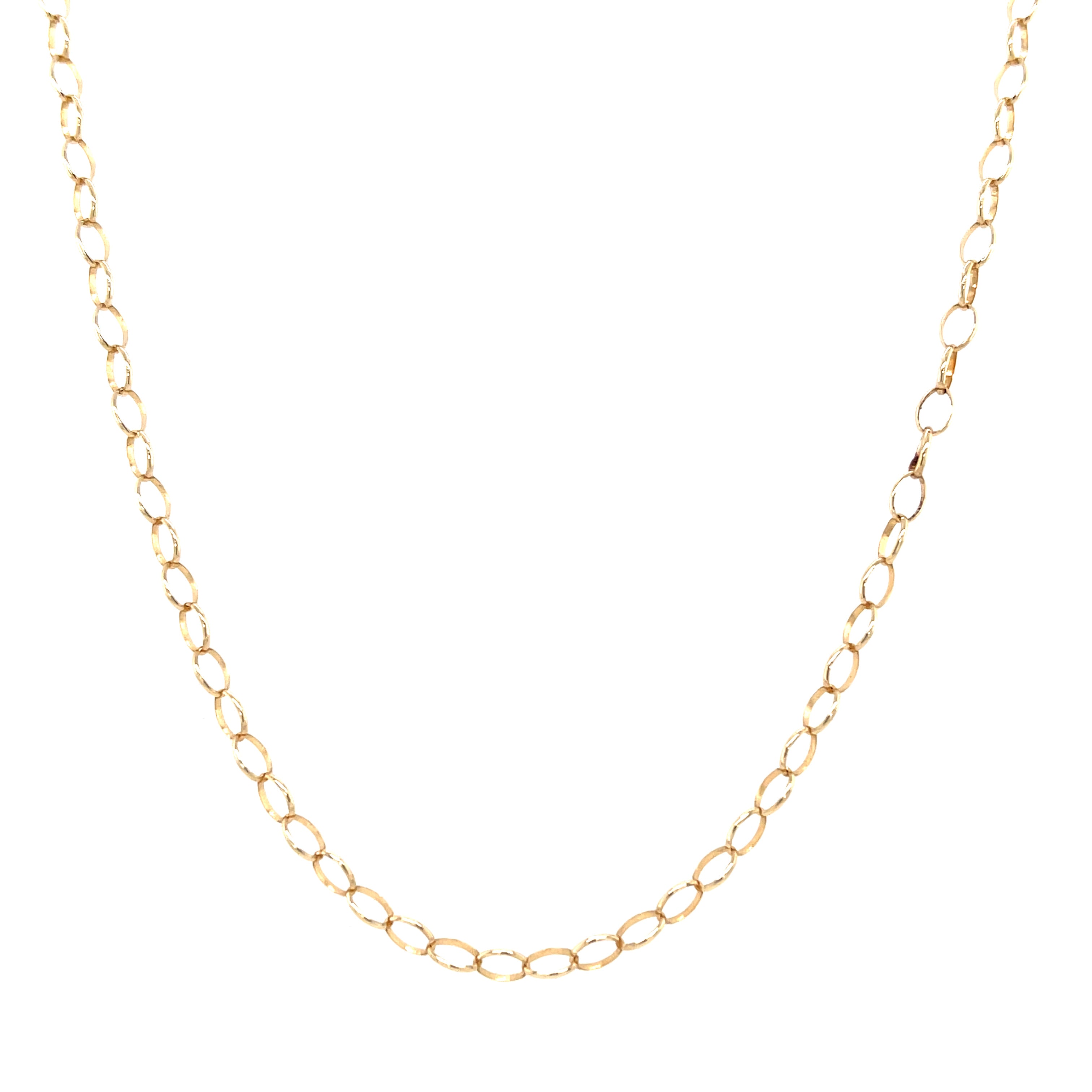 9ct Yellow Gold 18" Oval Belcher Link Chain - 2.20g SOLD