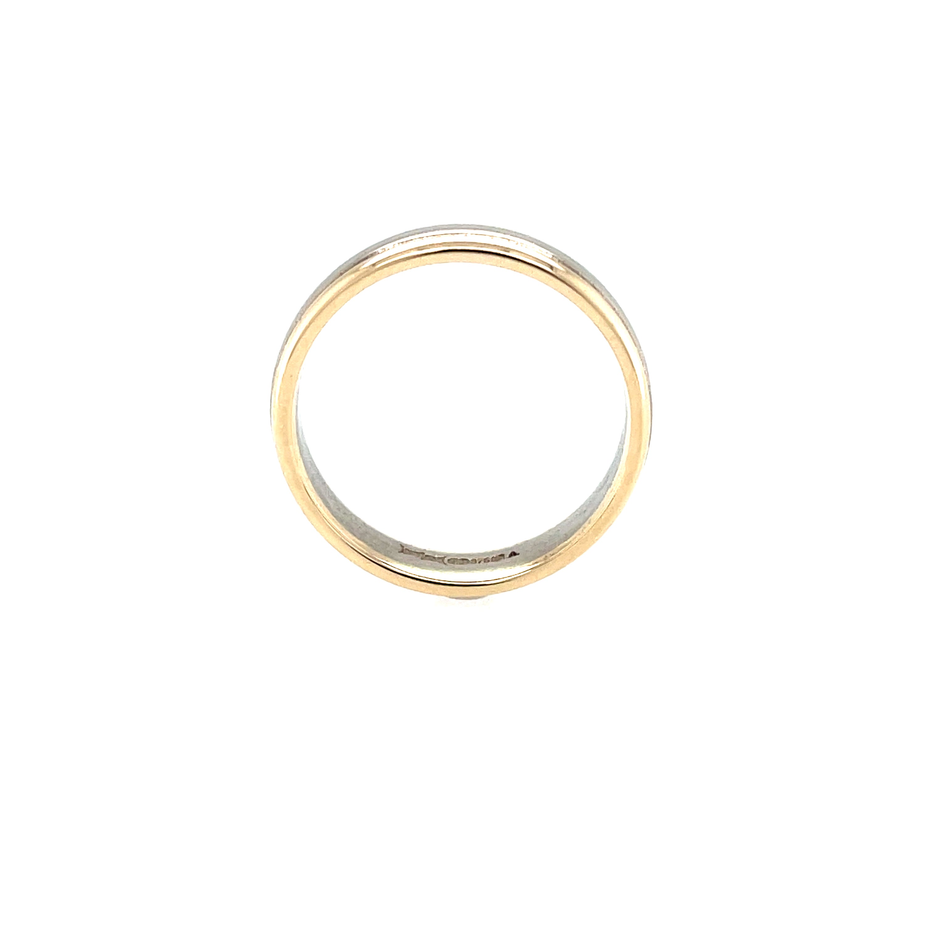 Berker Bros 9ct Yellow & White Gold 4mm D Shaped Wedding Band SOLD