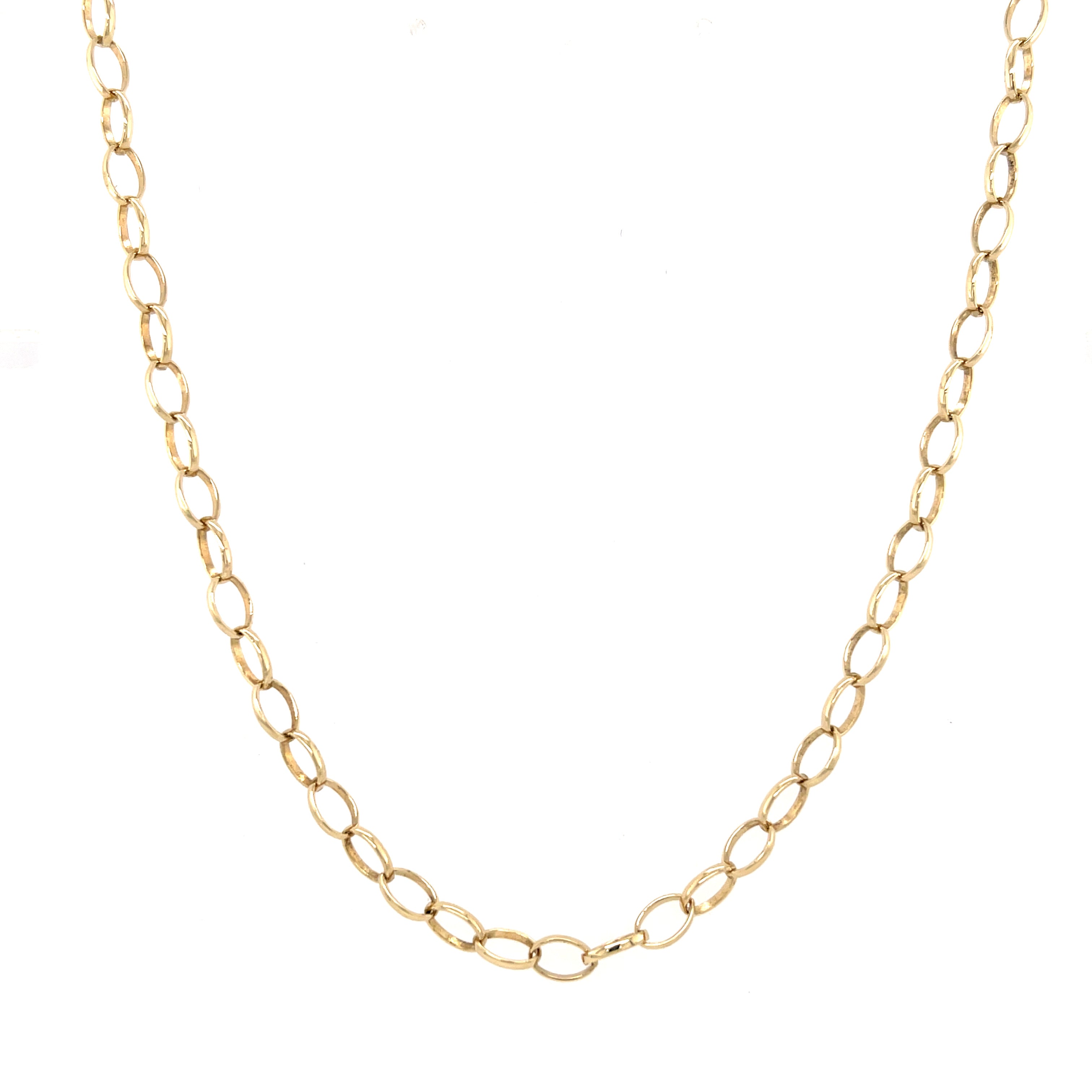 9ct Yellow Gold 20" Oval Belcher Link Chain - 5.60g