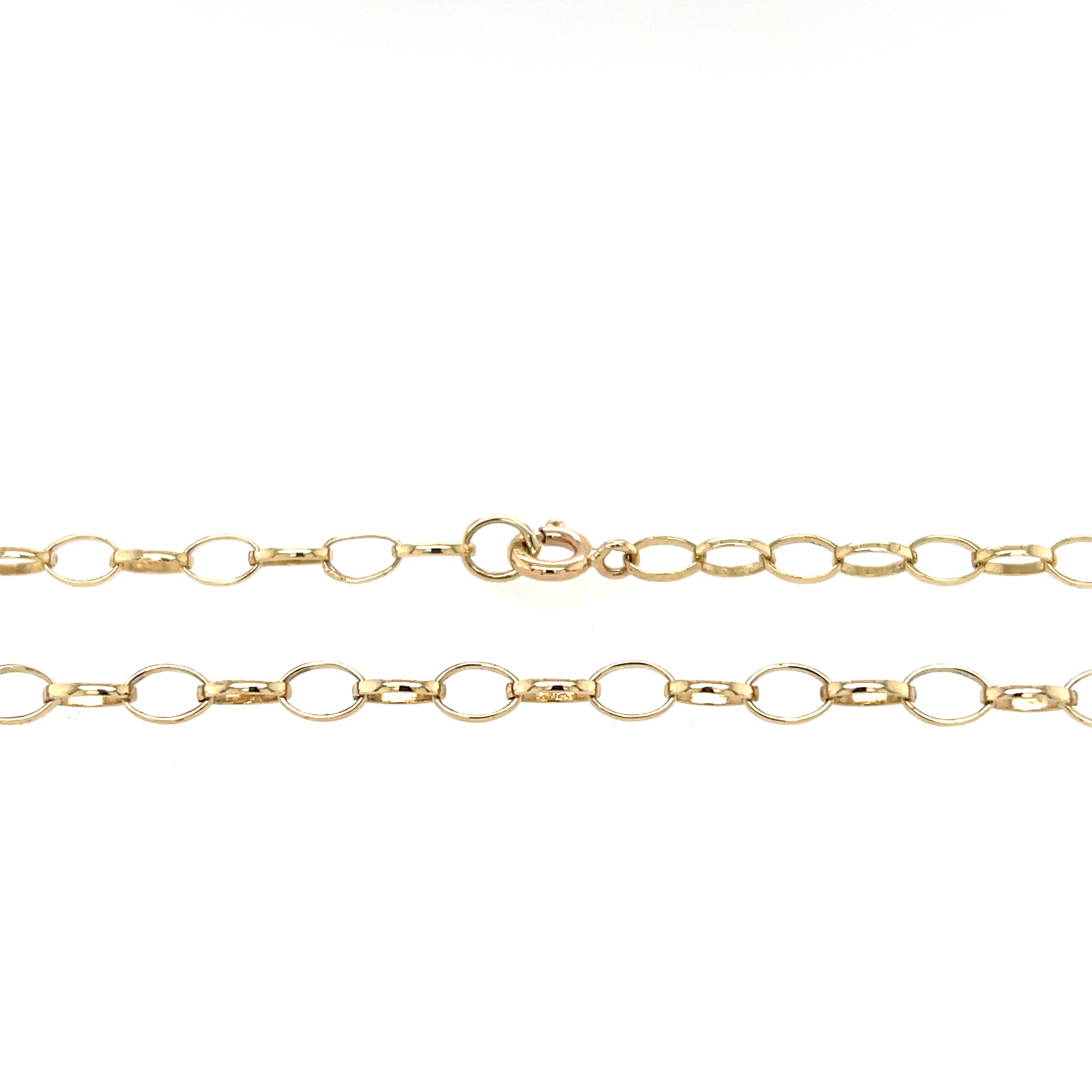 9ct Yellow Gold 20" Oval Belcher Link Chain - 5.60g