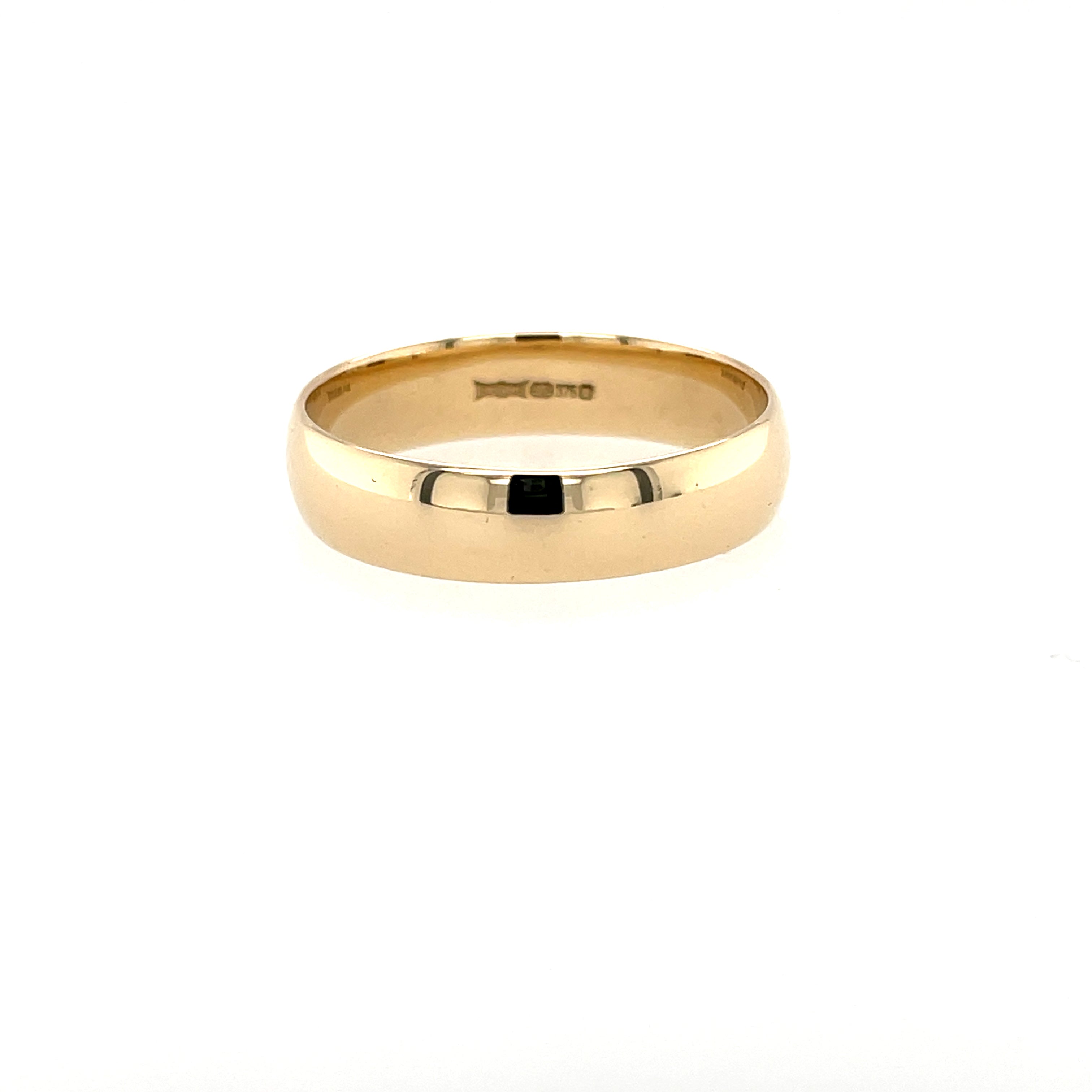 9ct Yellow Gold 5mm Plain Wedding Band - Size X 1/2 SOLD