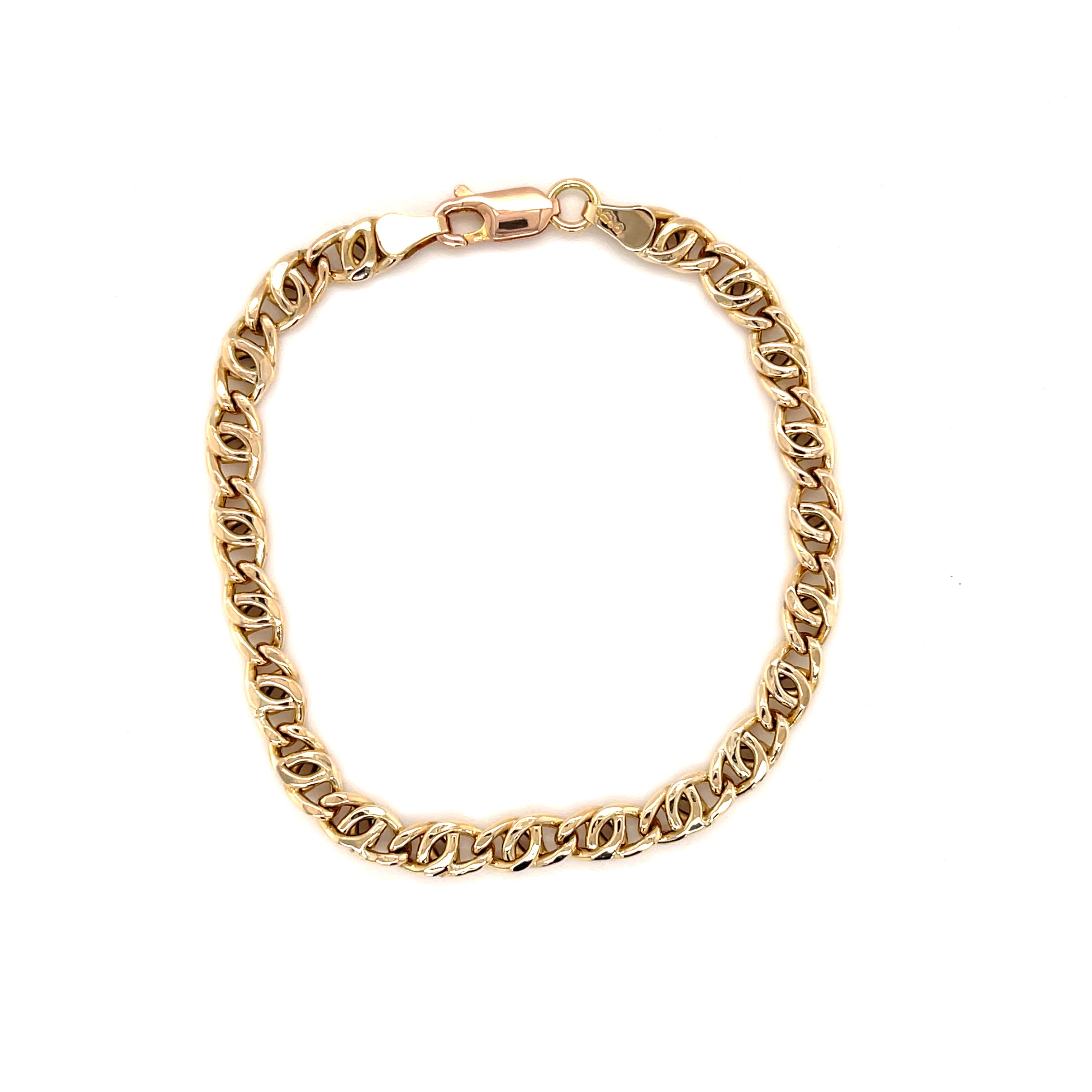 9ct Yellow Gold 7" Fancy Link Ladies Bracelet - 4.10g SOLD