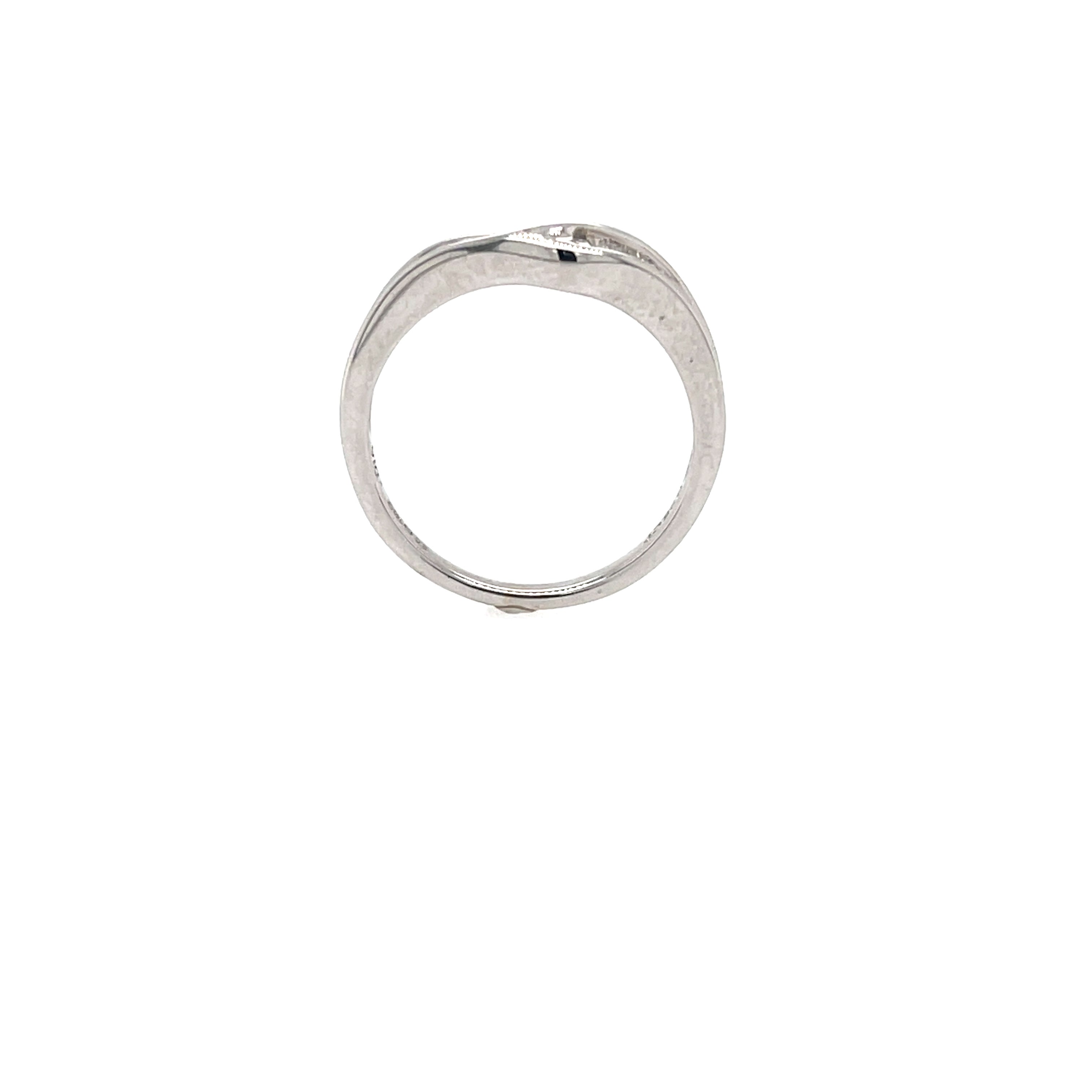 18ct White Gold 0.25ct Mixed Cut Diamond Wishbone Eternity Ring - Size M