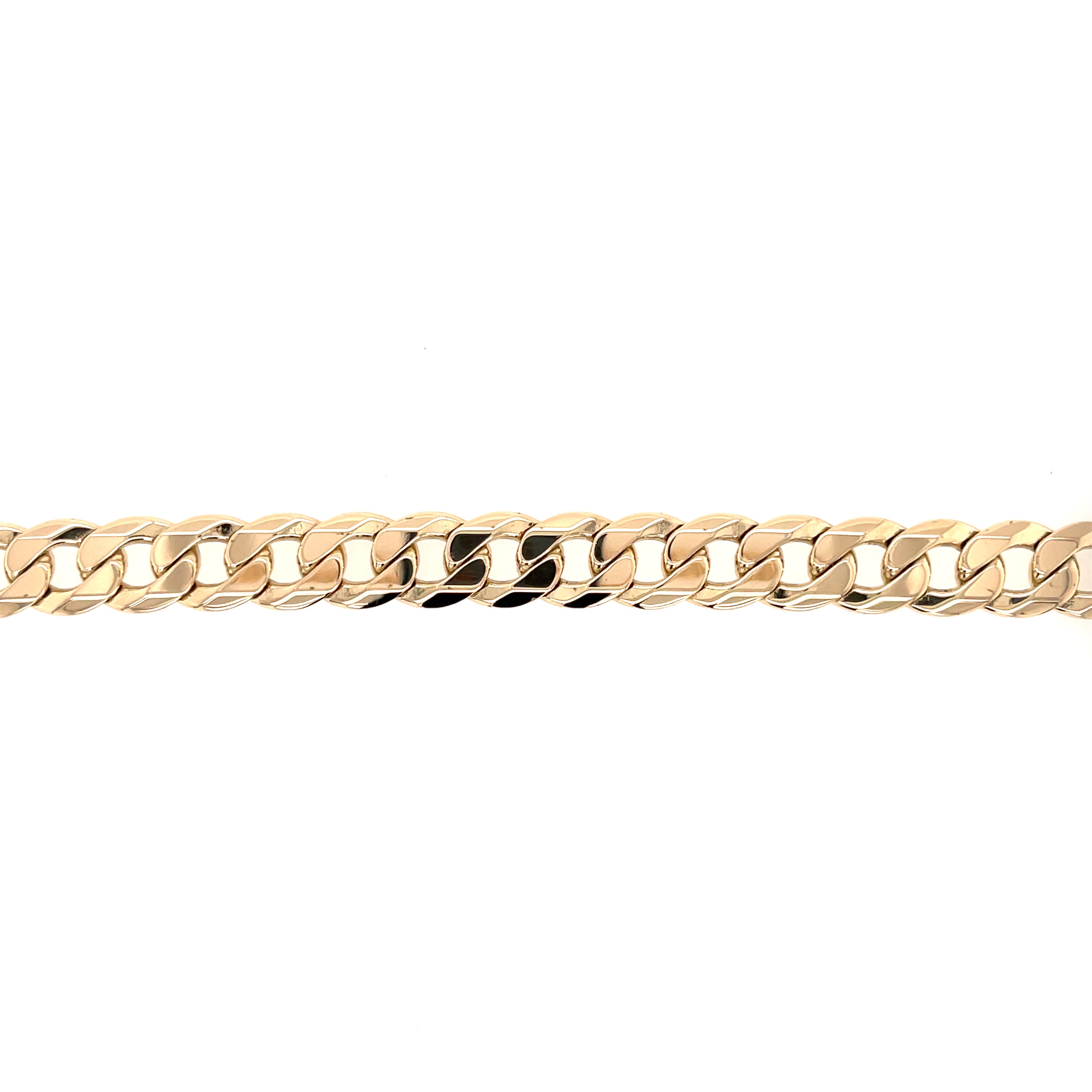 9ct Yellow Gold 8.5 Inch Curb Link Bracelet - 23.75g