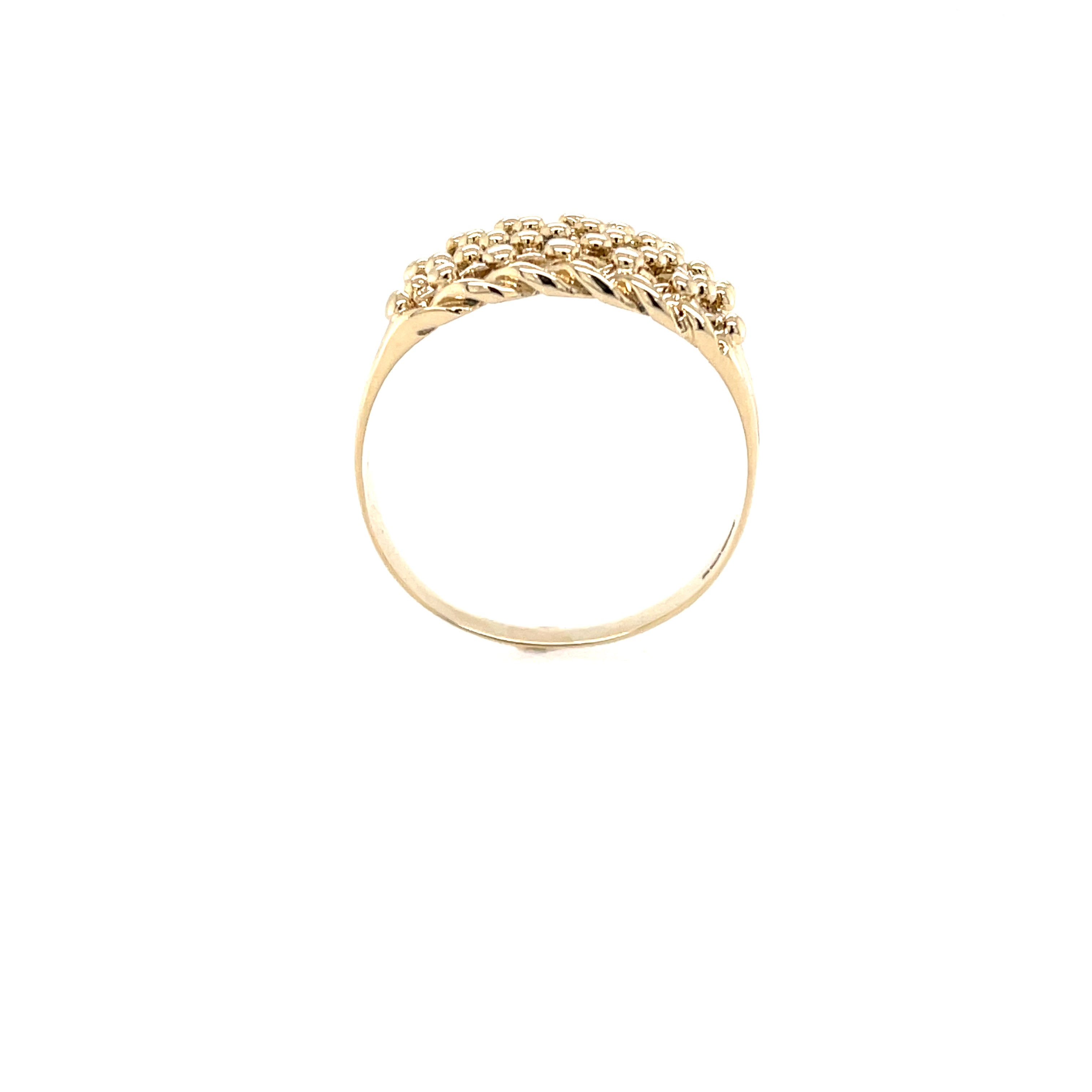 9ct Yellow Gold Five Row Keeper Ring - 5.30g SOLD