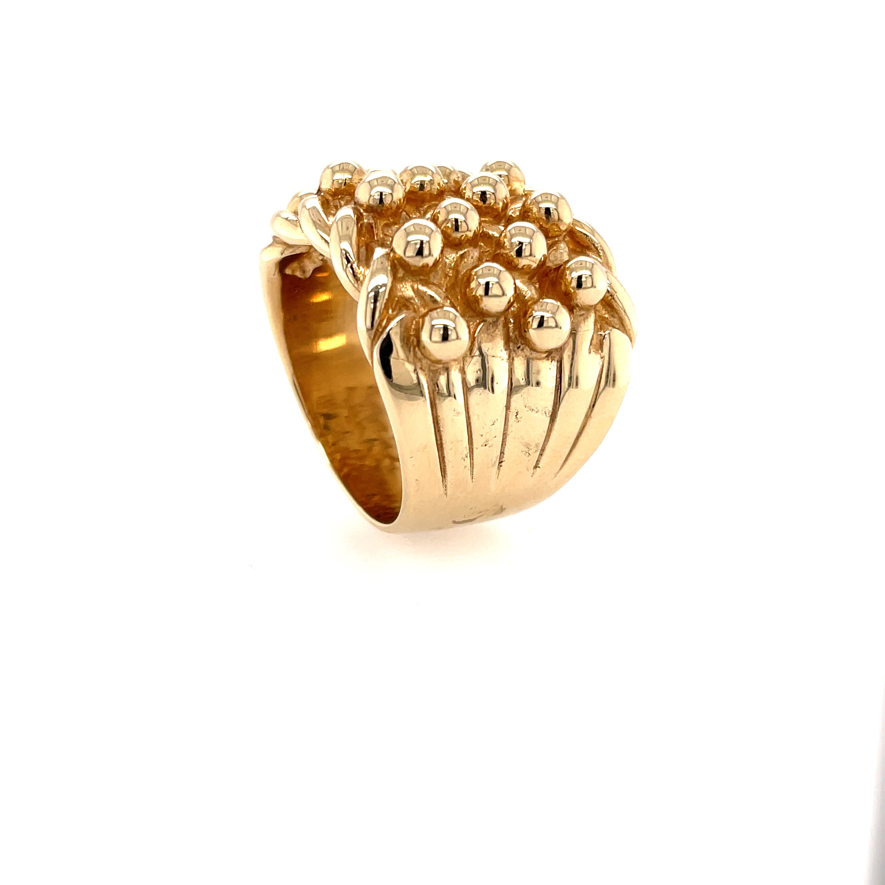 9ct Yellow Gold Heavy Four Row Keeper Ring Size Z+3 - 48.00g SOLD