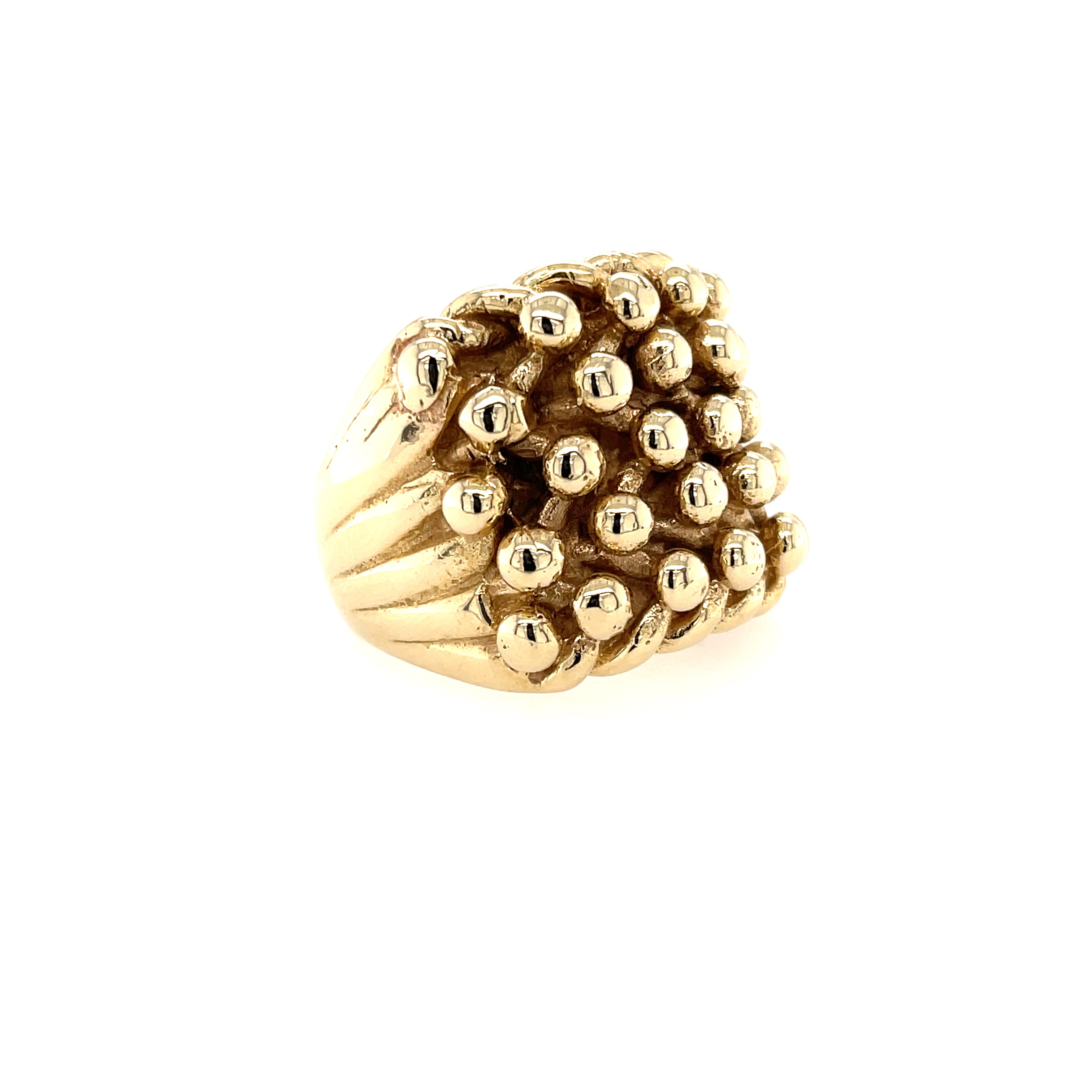 9ct Yellow Gold Heavy Five Row Keeper Ring Size Z - 40.50g SOLD