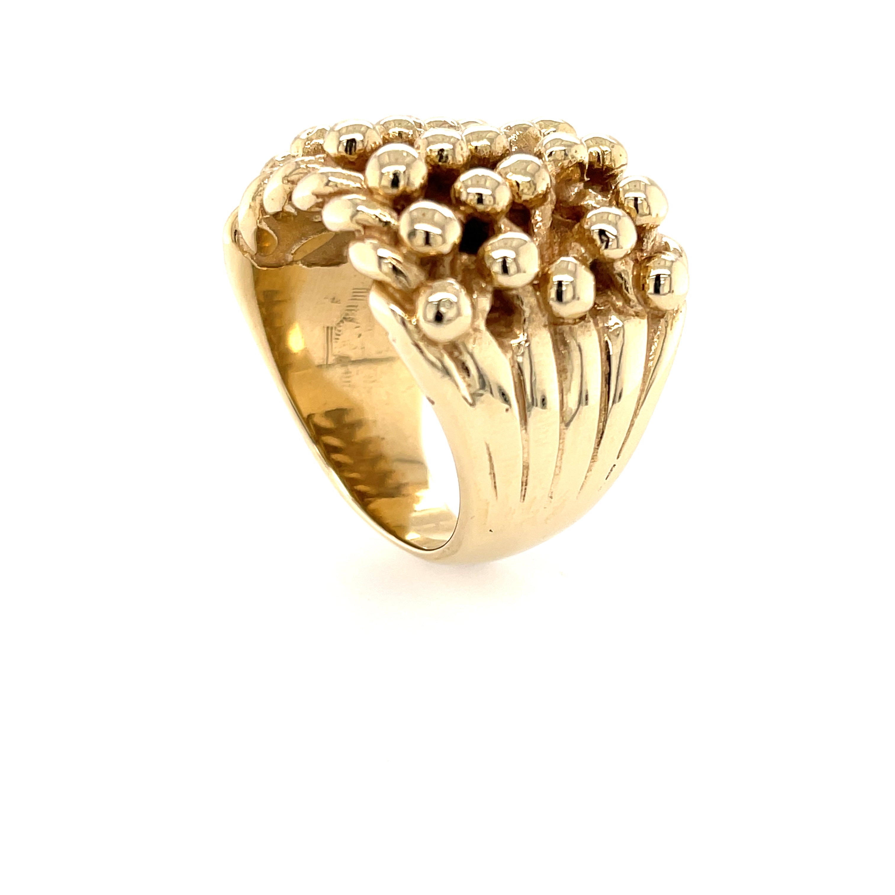 9ct Yellow Gold Heavy Five Row Keeper Ring Size Z - 40.50g SOLD