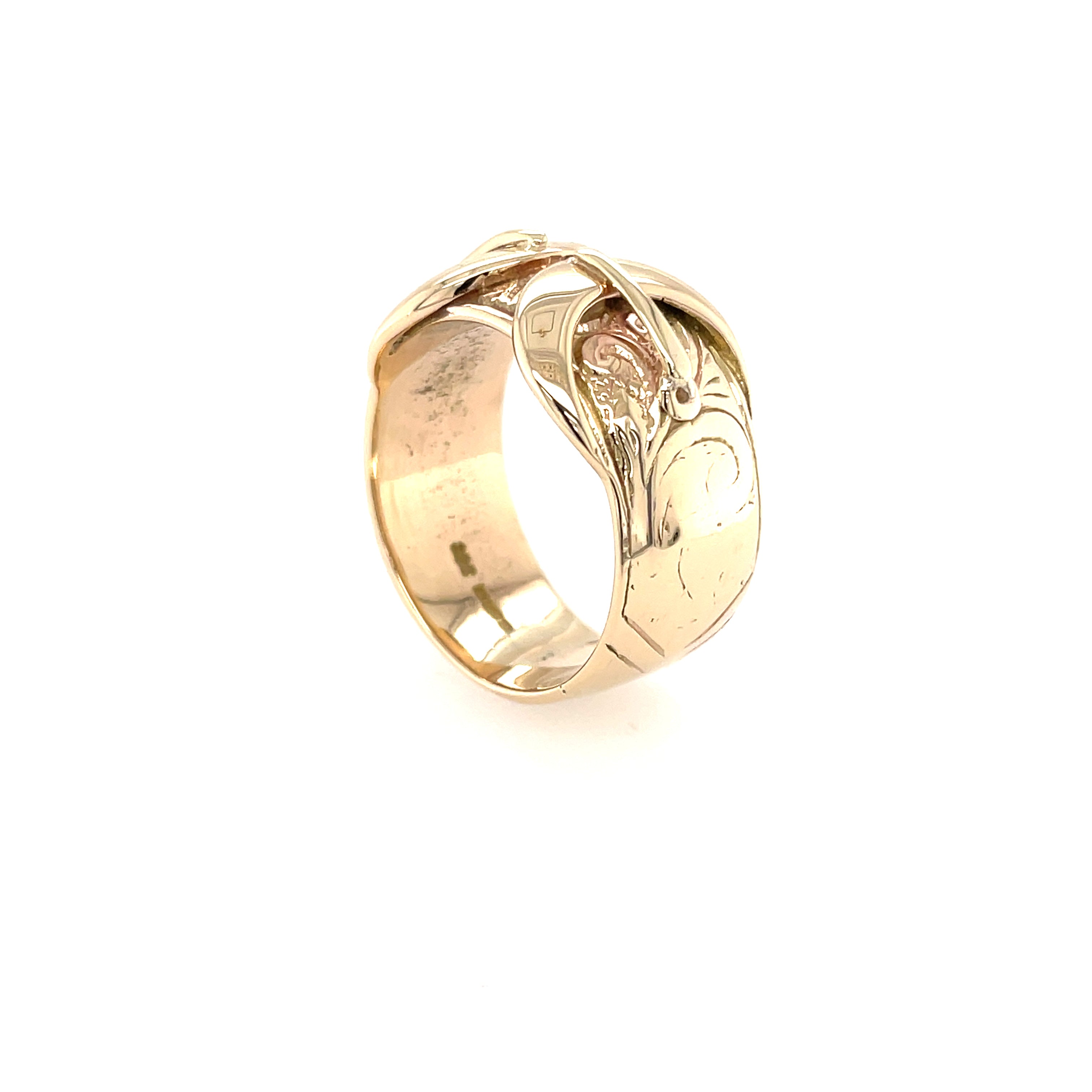 Yellow Gold Heavy Double Buckle Ring Size Z+3 SOLD