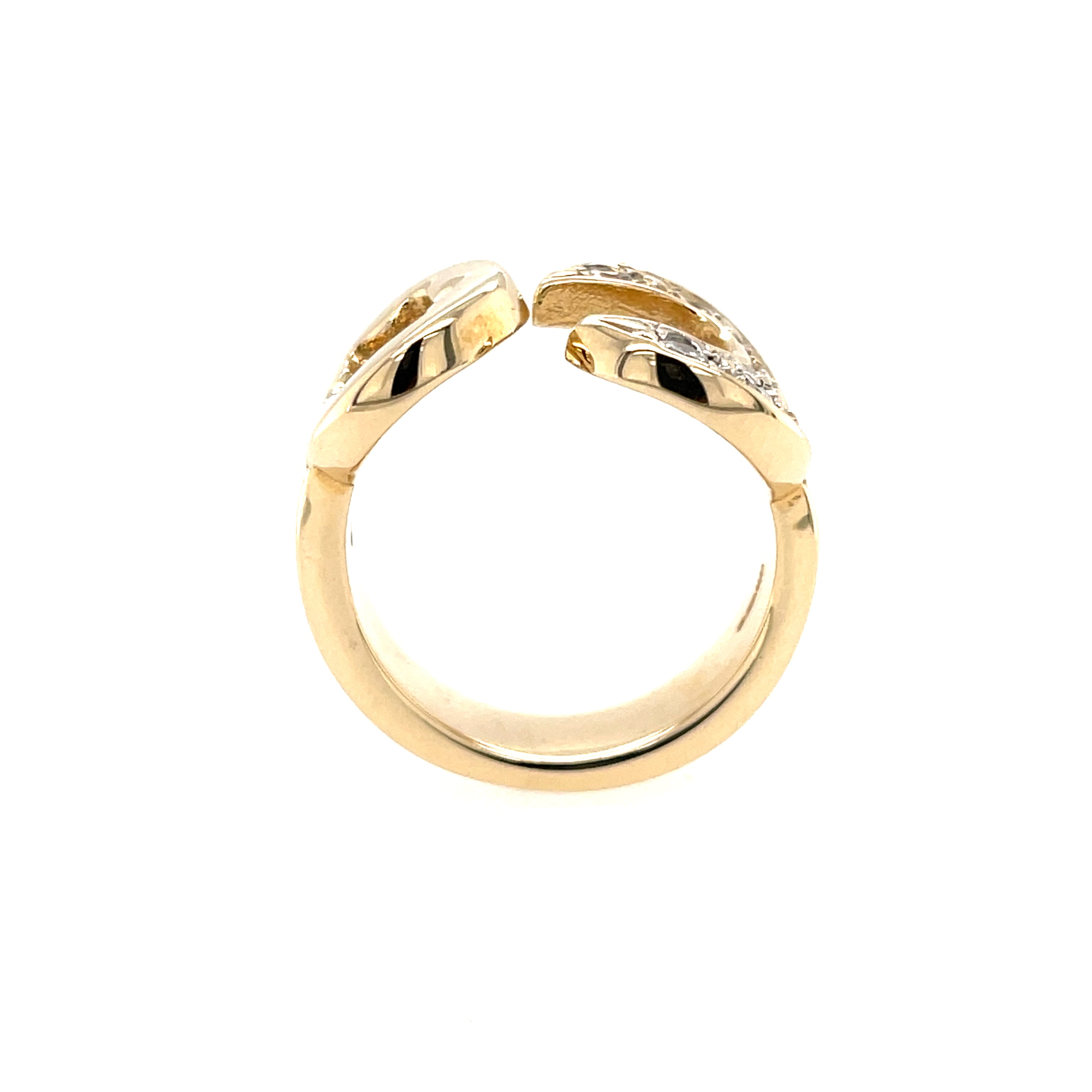 9ct Yellow Gold Cubic Zirconia Spanner Ring Size U SOLD
