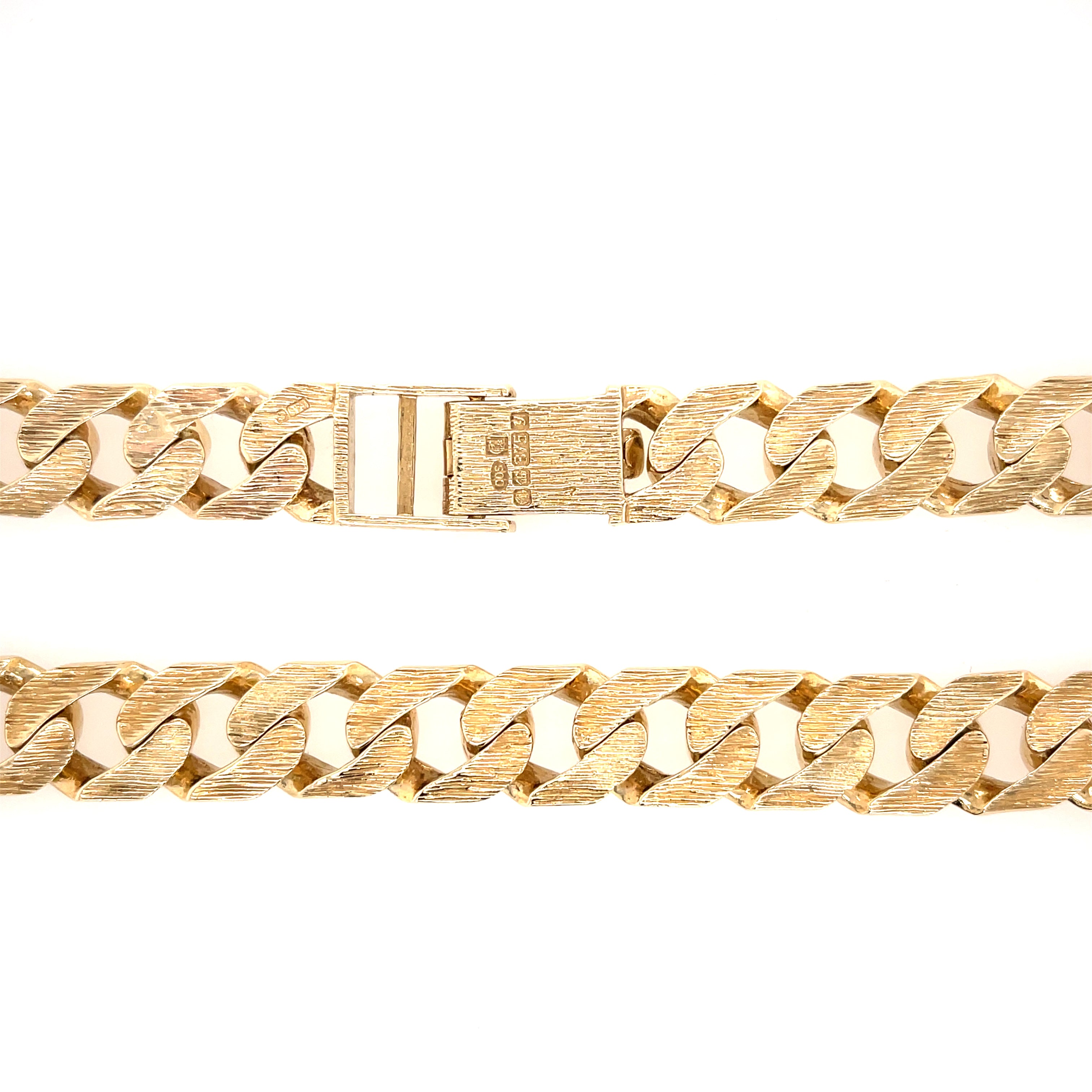 9ct Yellow Gold 22" Heavy Patterned 5 Ounce Curb Chain - 154.60g