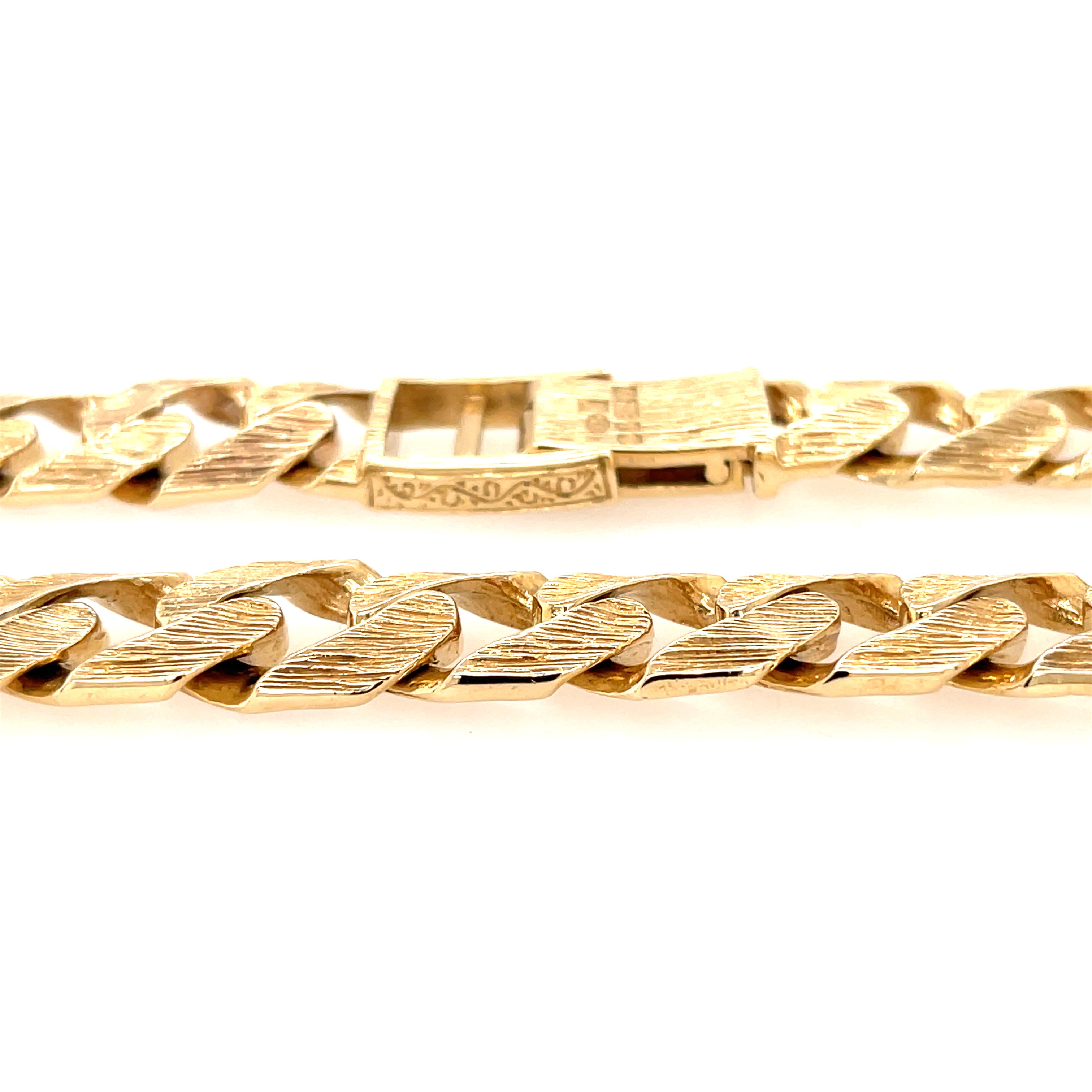 9ct Yellow Gold 22" Heavy Patterned 5 Ounce Curb Chain - 154.60g