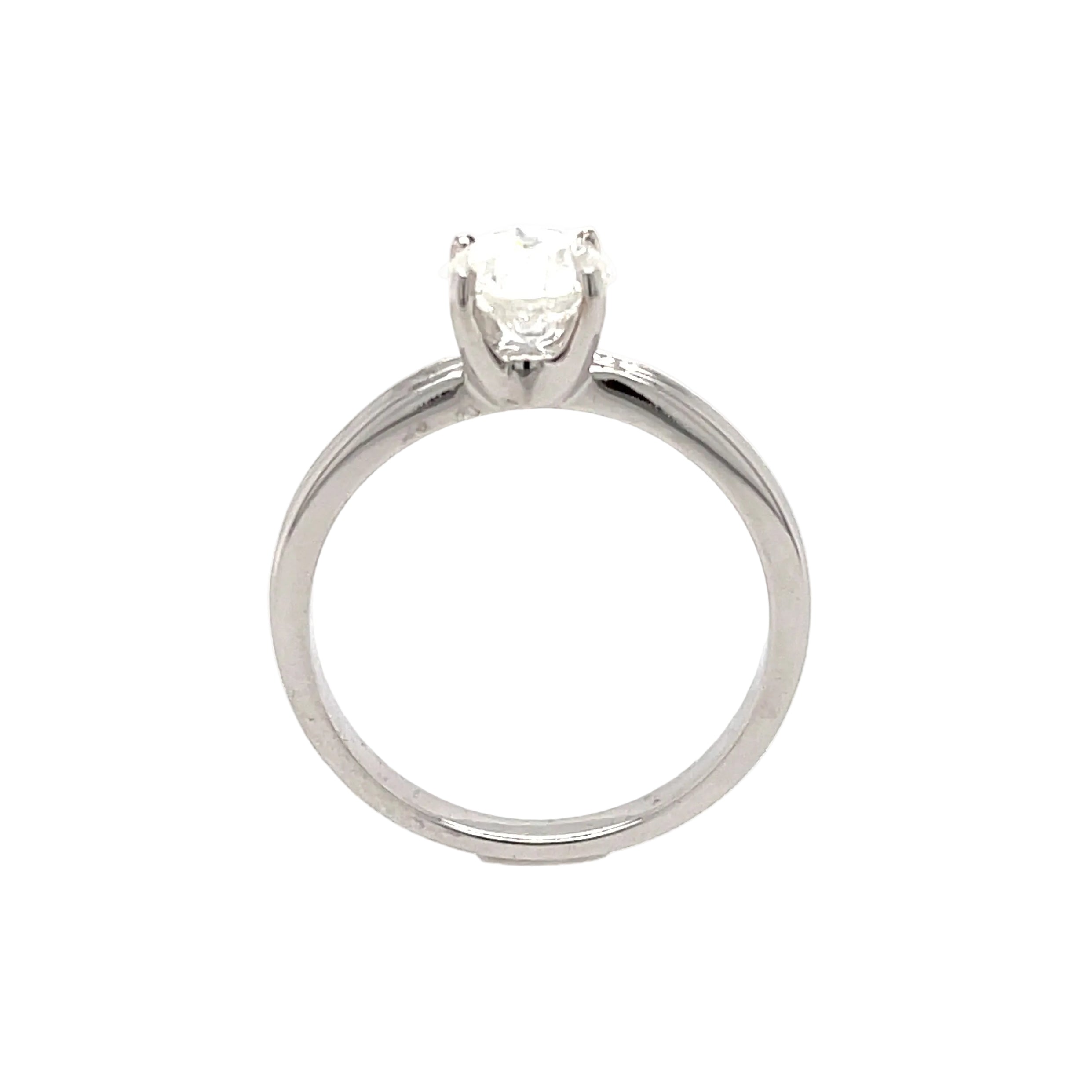 18ct White Gold 0.90ct Round Brilliant Cut Diamond Solitaire Engagement Ring