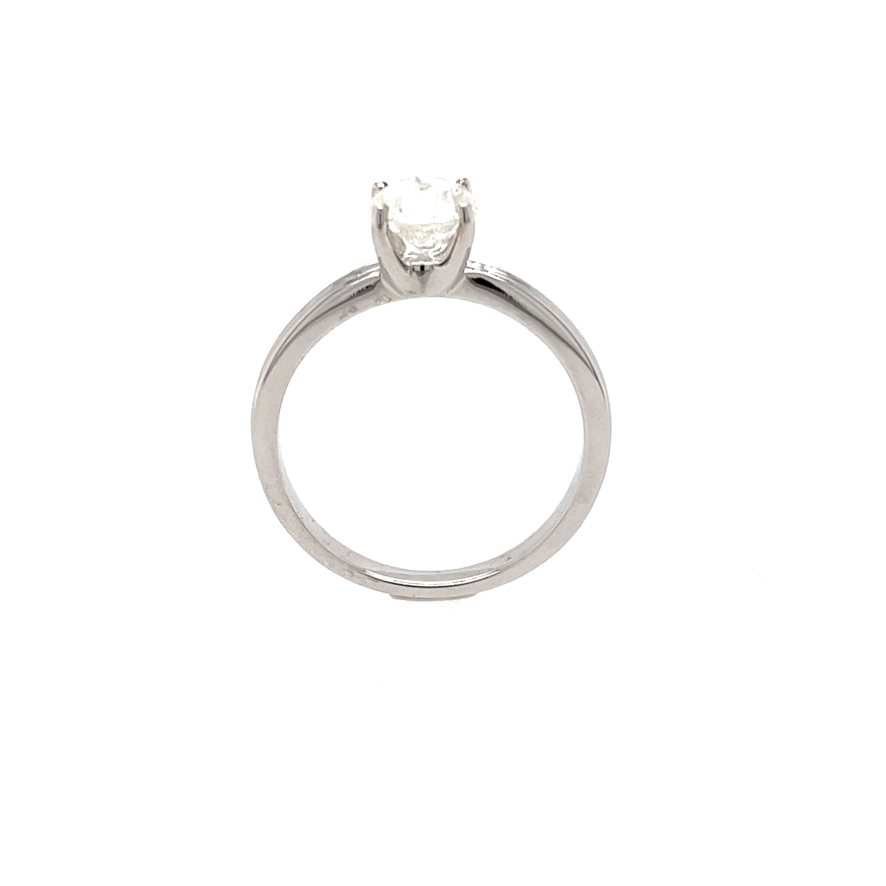 18ct White Gold 0.90ct Round Brilliant Cut Diamond Solitaire Engagement Ring