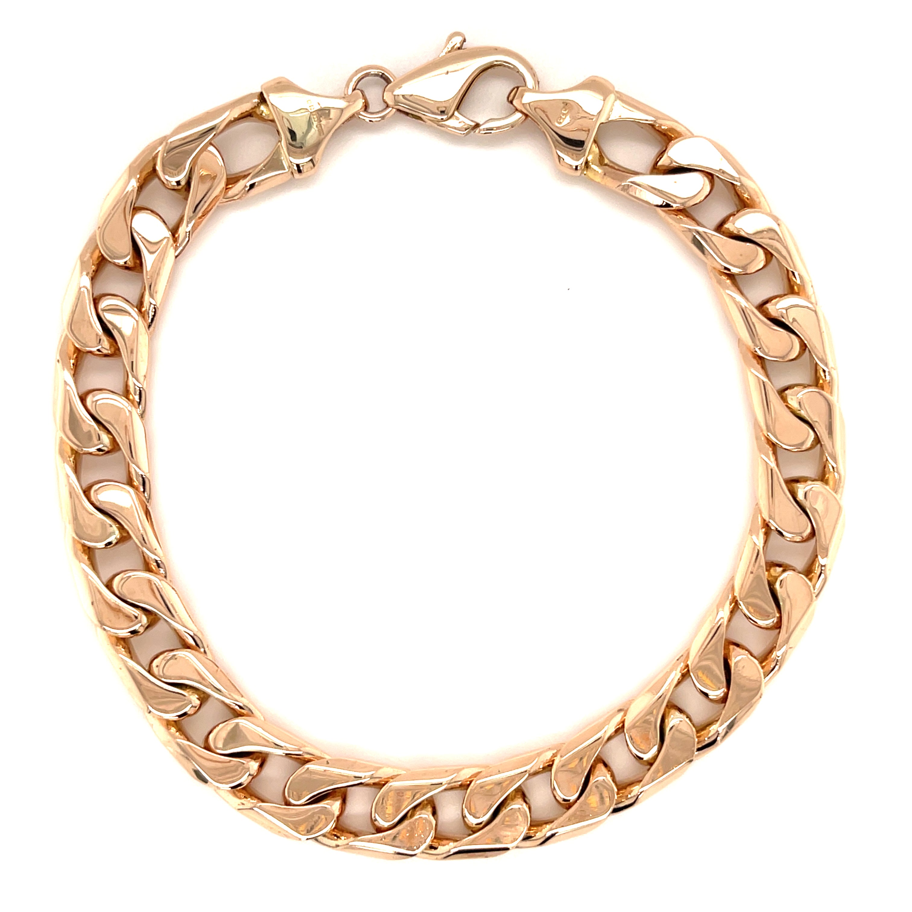 9ct Yellow Gold 9.5 Inch Heavy Curb Link Bracelet - 53.56g SOLD