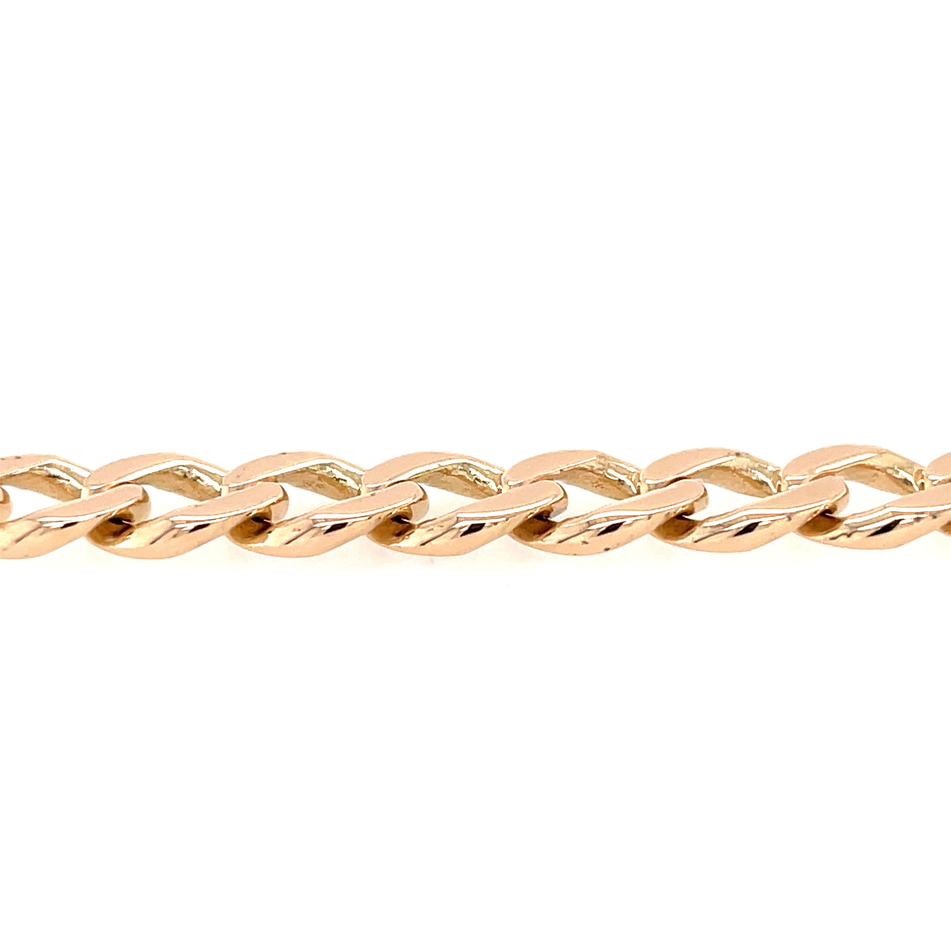 9ct Yellow Gold 9.5 Inch Curb Link Bracelet - 25.86g
