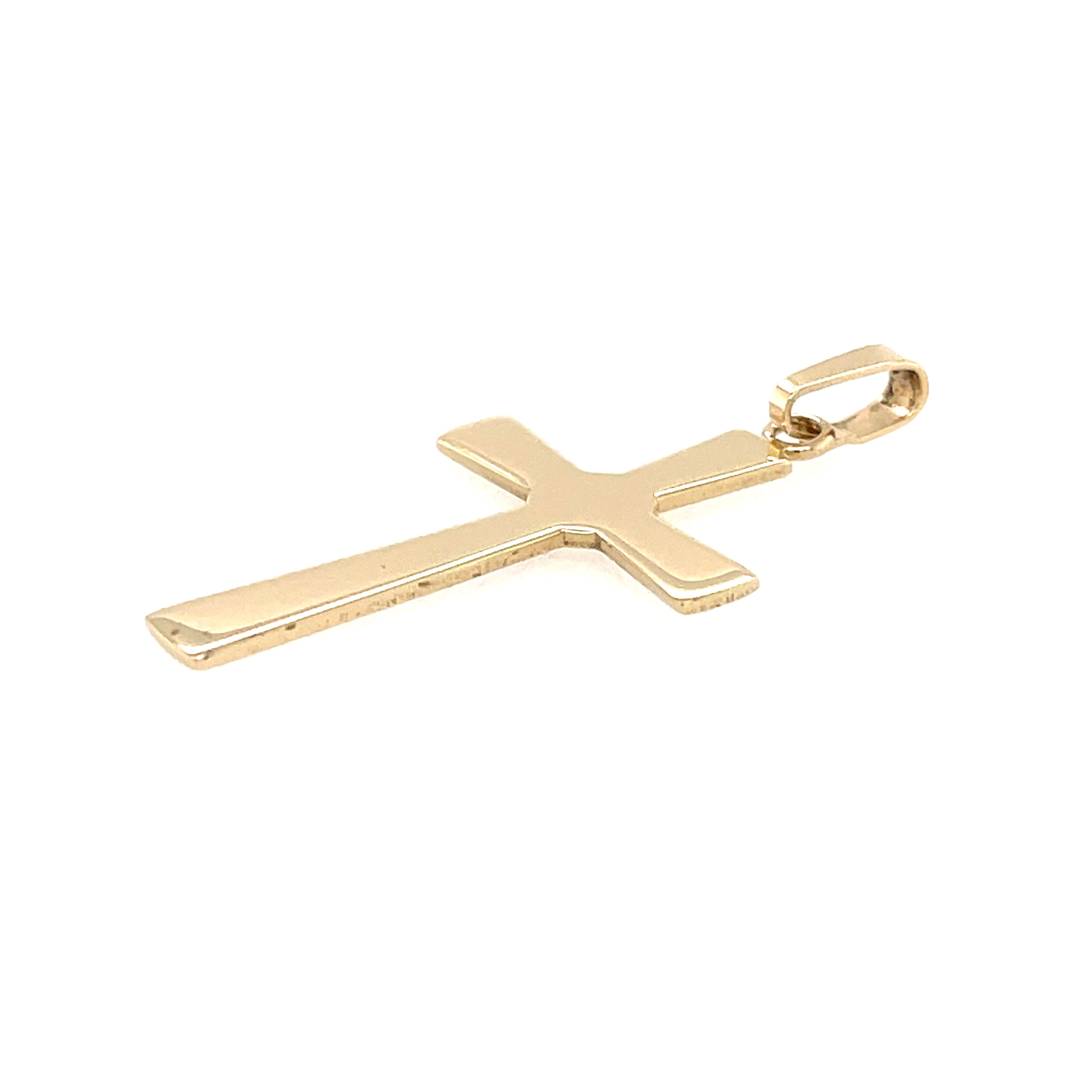 9ct Yellow Gold Plain Polished Cross Pendant SOLD