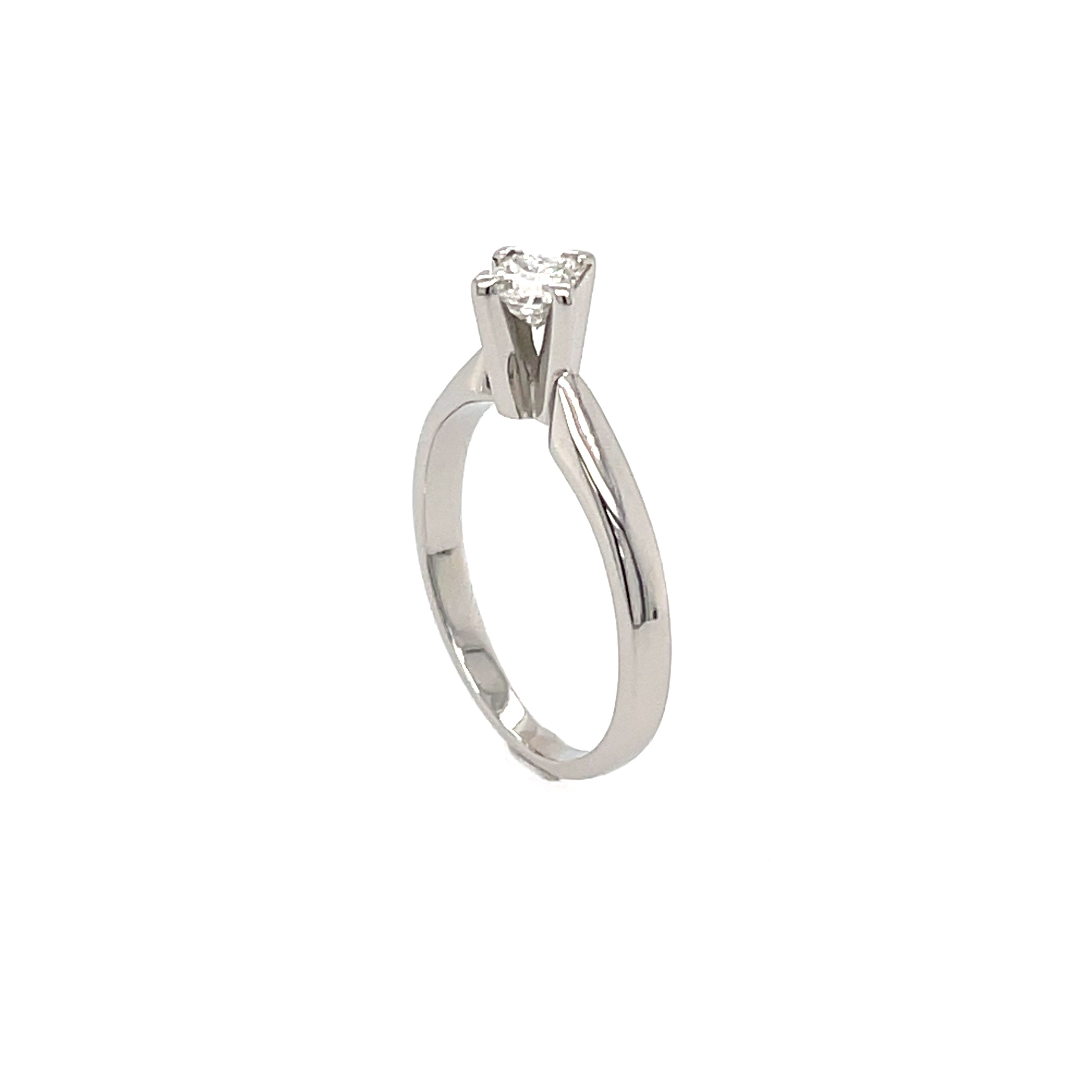 Platinum 0.34ct Princess Cut Diamond Solitaire Engagement Ring Certified H VVS