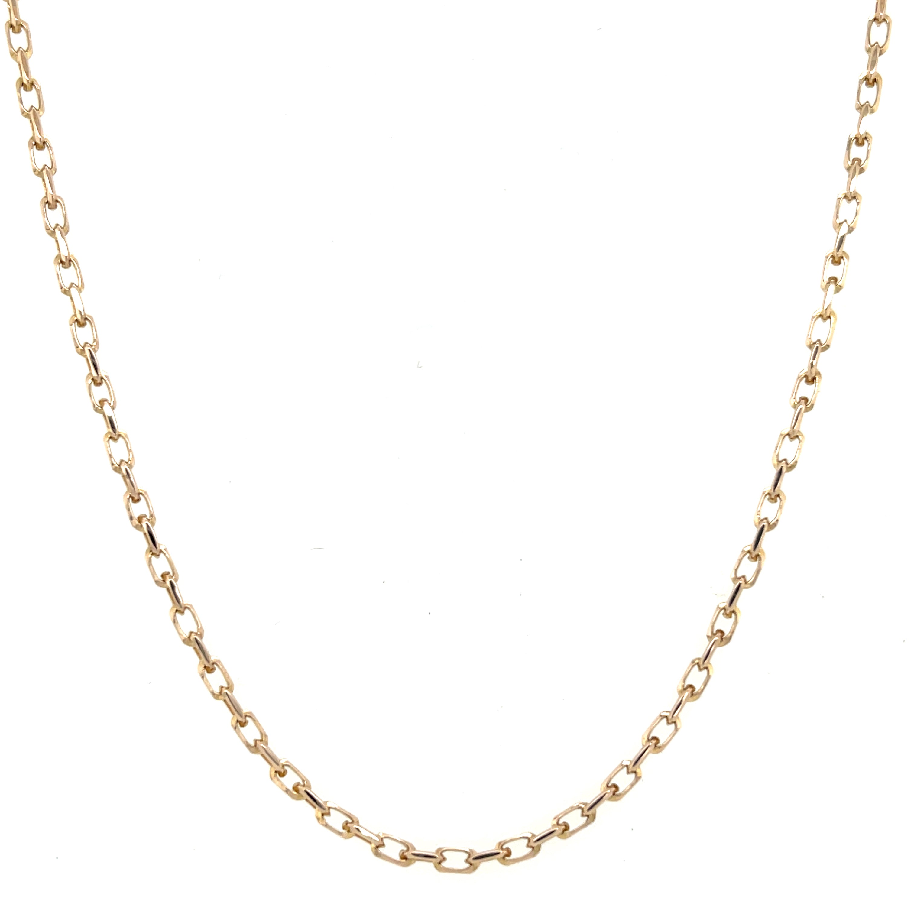 9ct Yellow Gold 19.5 Inch Oval Diamond Cut Belcher Chain - 5.20g SOLD