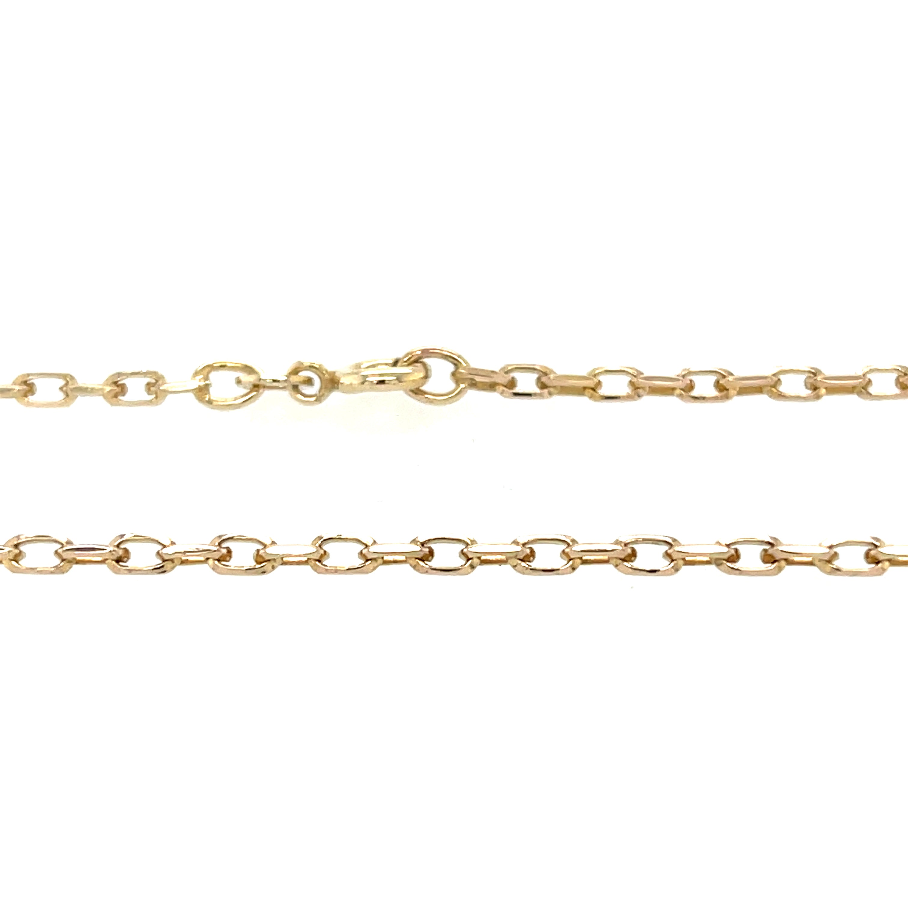 9ct Yellow Gold 19.5 Inch Oval Diamond Cut Belcher Chain - 5.20g SOLD