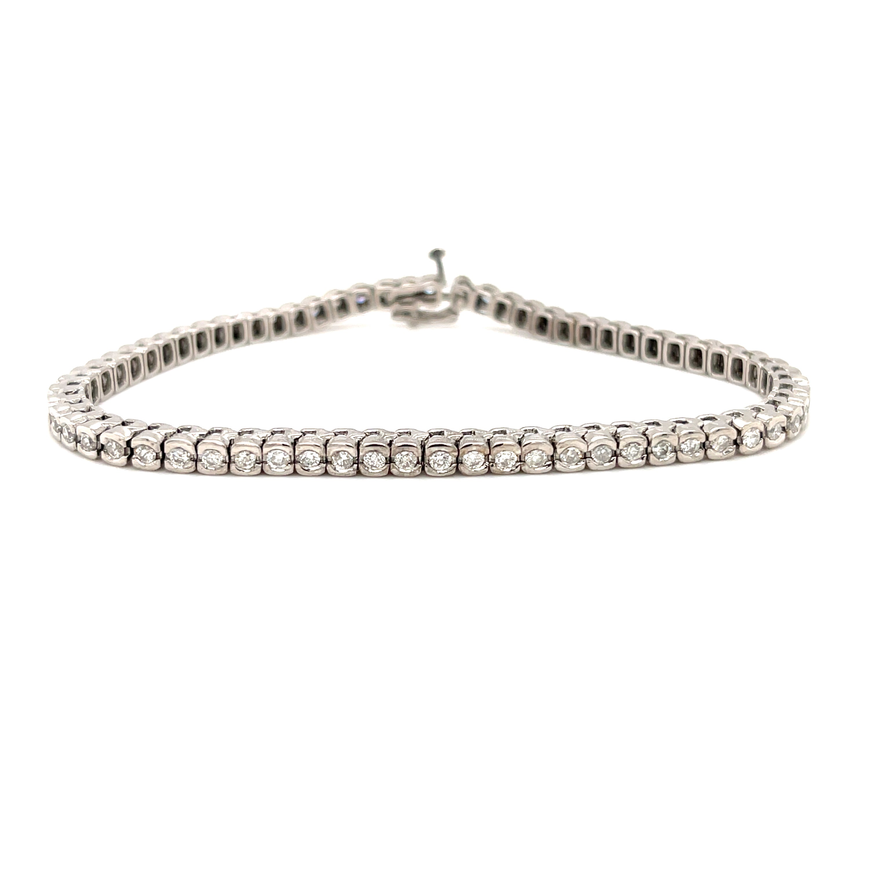 18ct White Gold 2.00ct Diamond 7.5" Tennis Bracelet SOLD