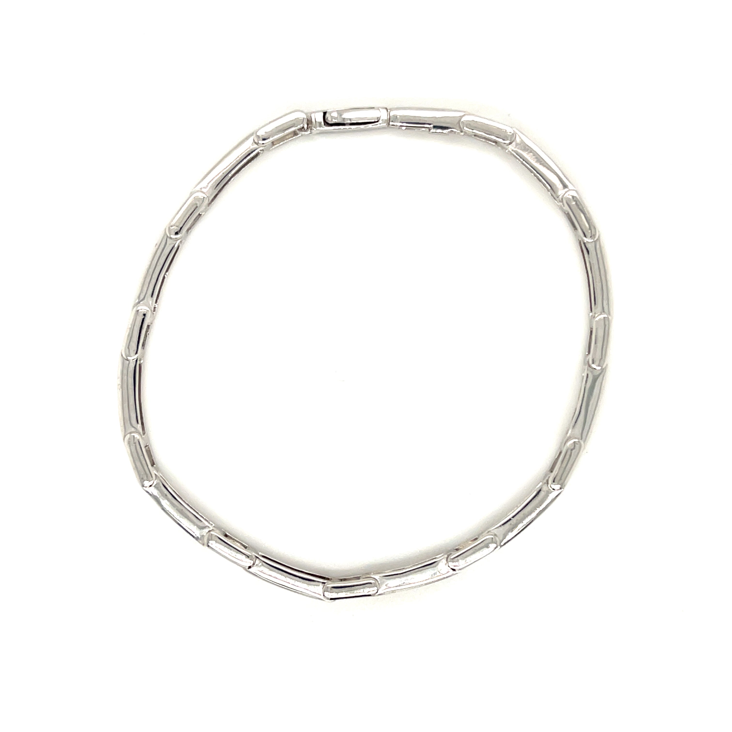 18ct White Gold 0.50ct Diamond 7.5" Rectangle Link Bracelet