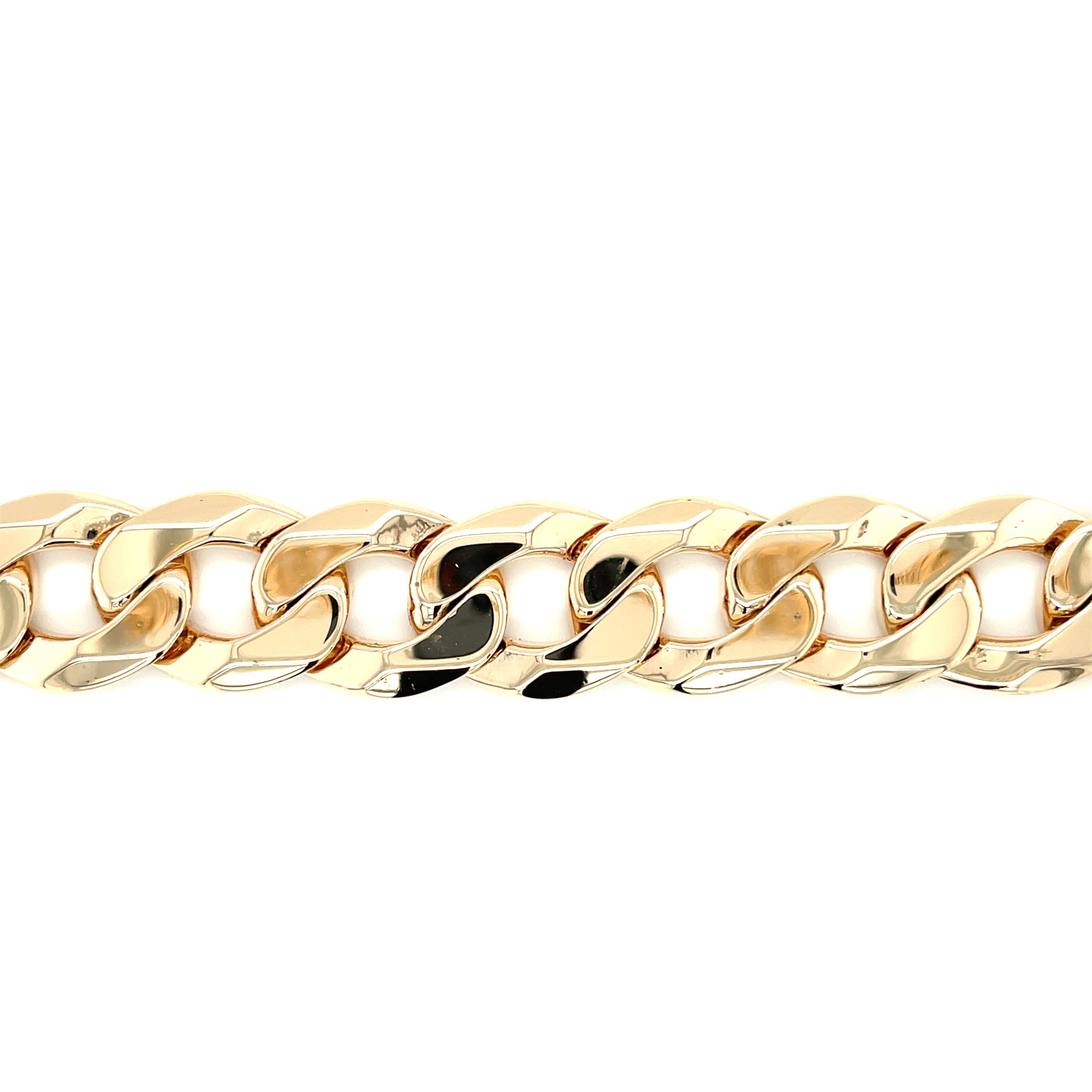 9ct Yellow Gold Heavy 9 Inch Curb Link Bracelet - 88.50g SOLD