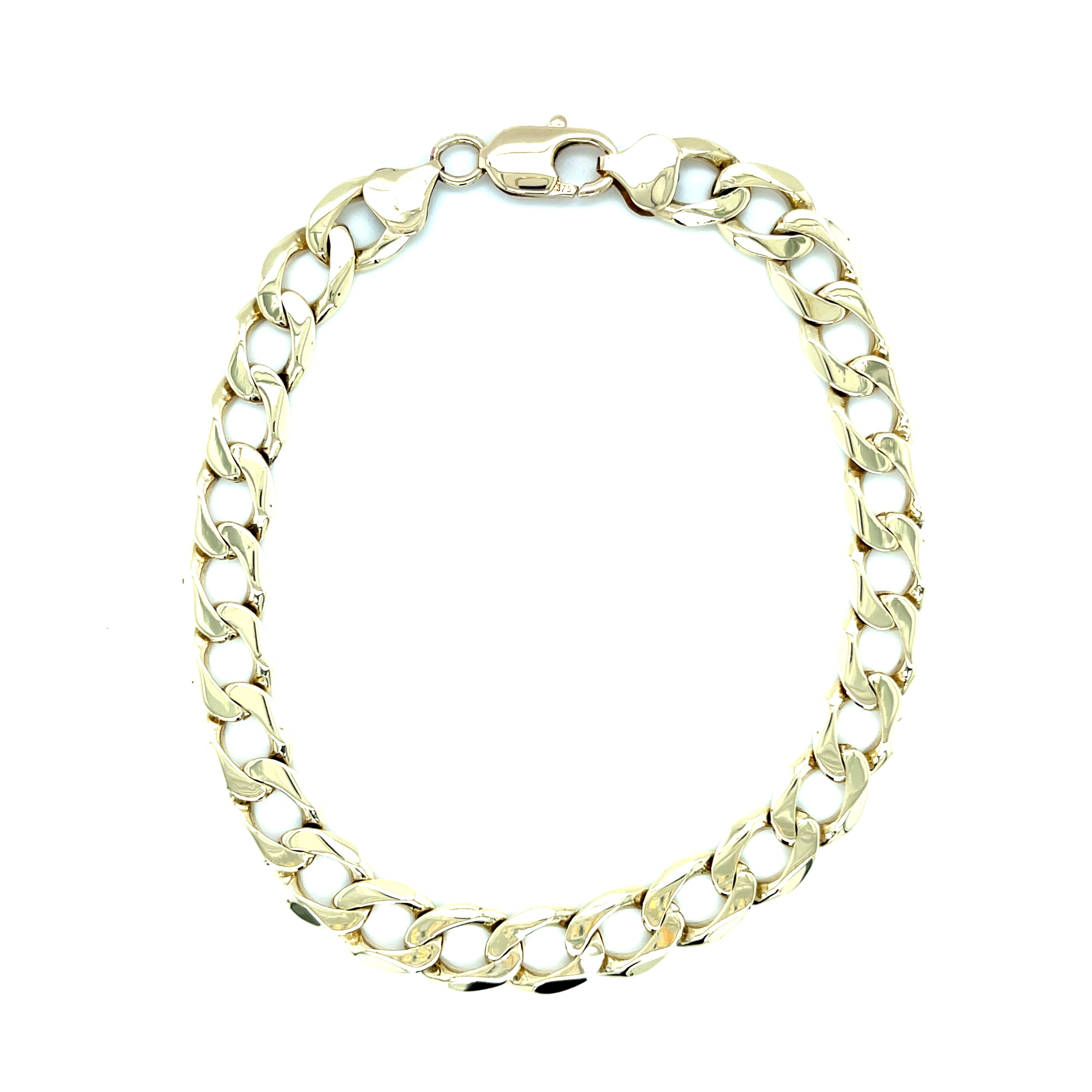 9ct Yellow Gold 10 Inch Curb Link Bracelet - 24.26g SOLD