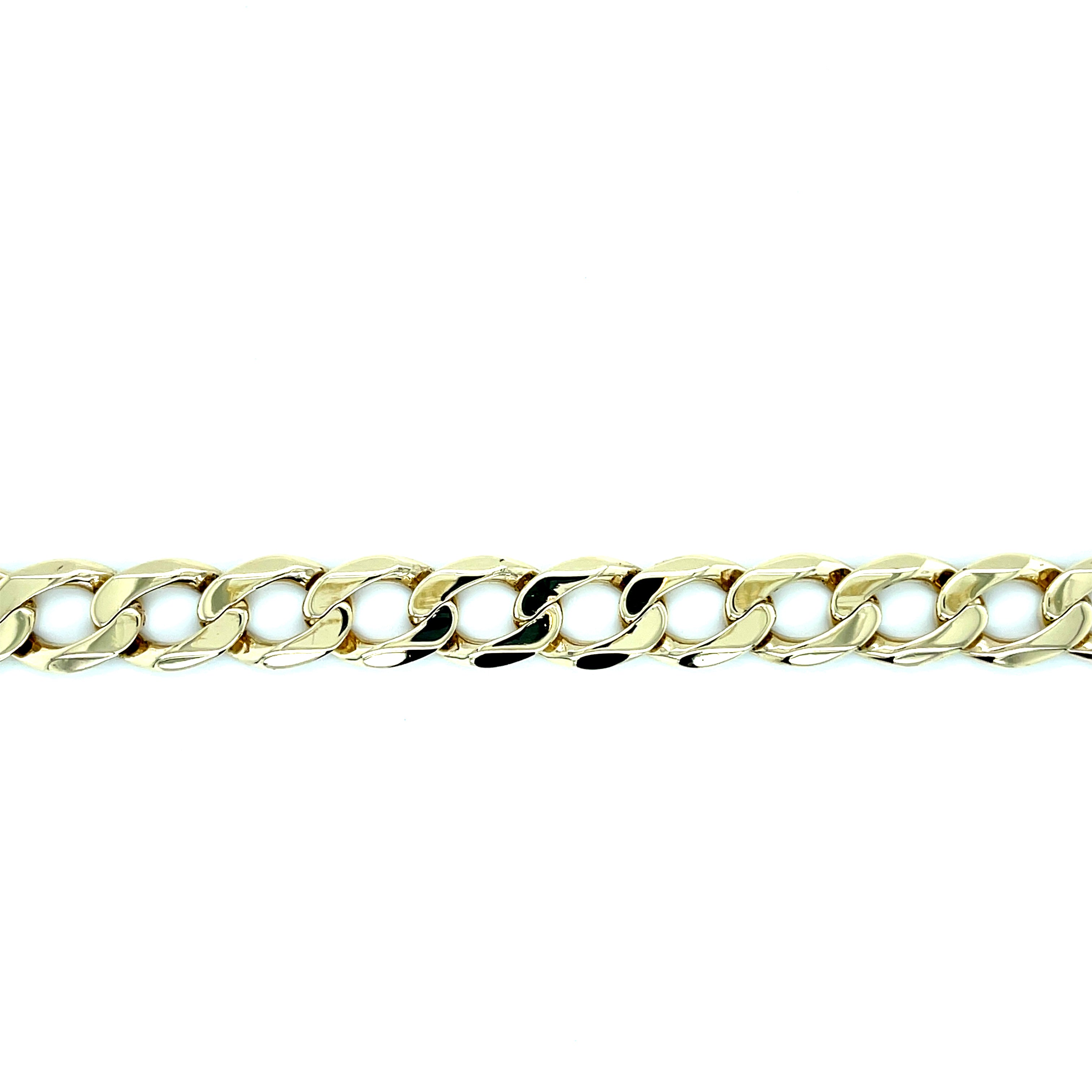 9ct Yellow Gold 10 Inch Curb Link Bracelet - 24.26g SOLD