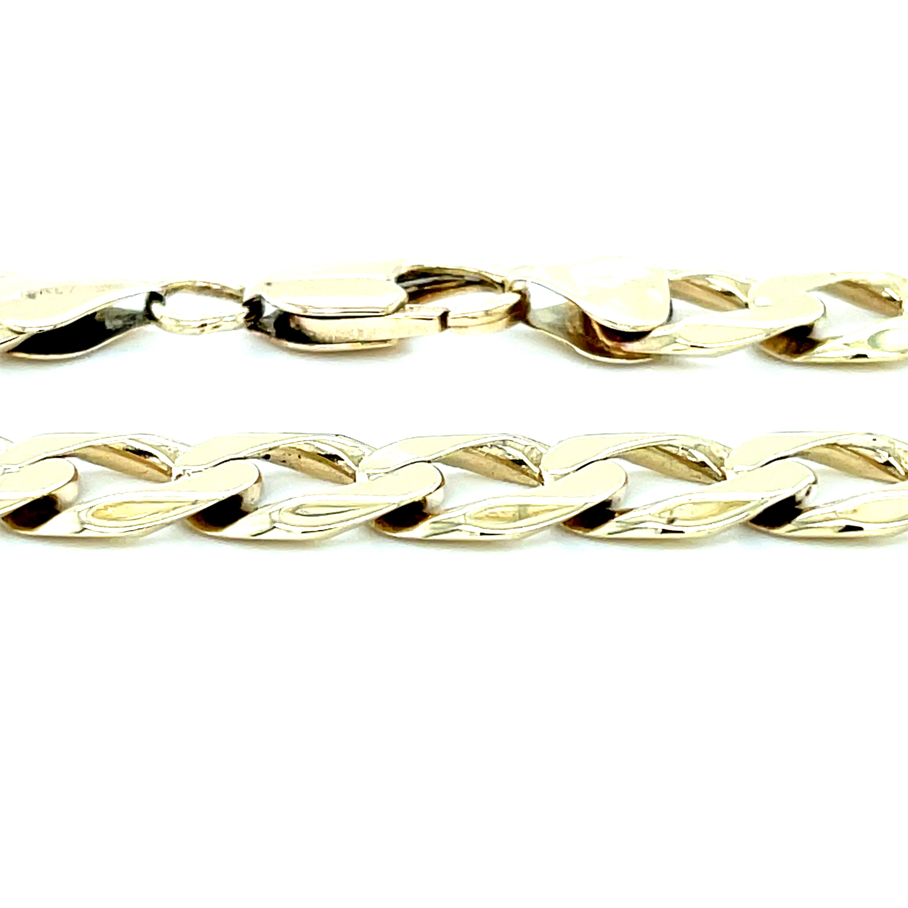 9ct Yellow Gold 10 Inch Curb Link Bracelet - 24.26g SOLD