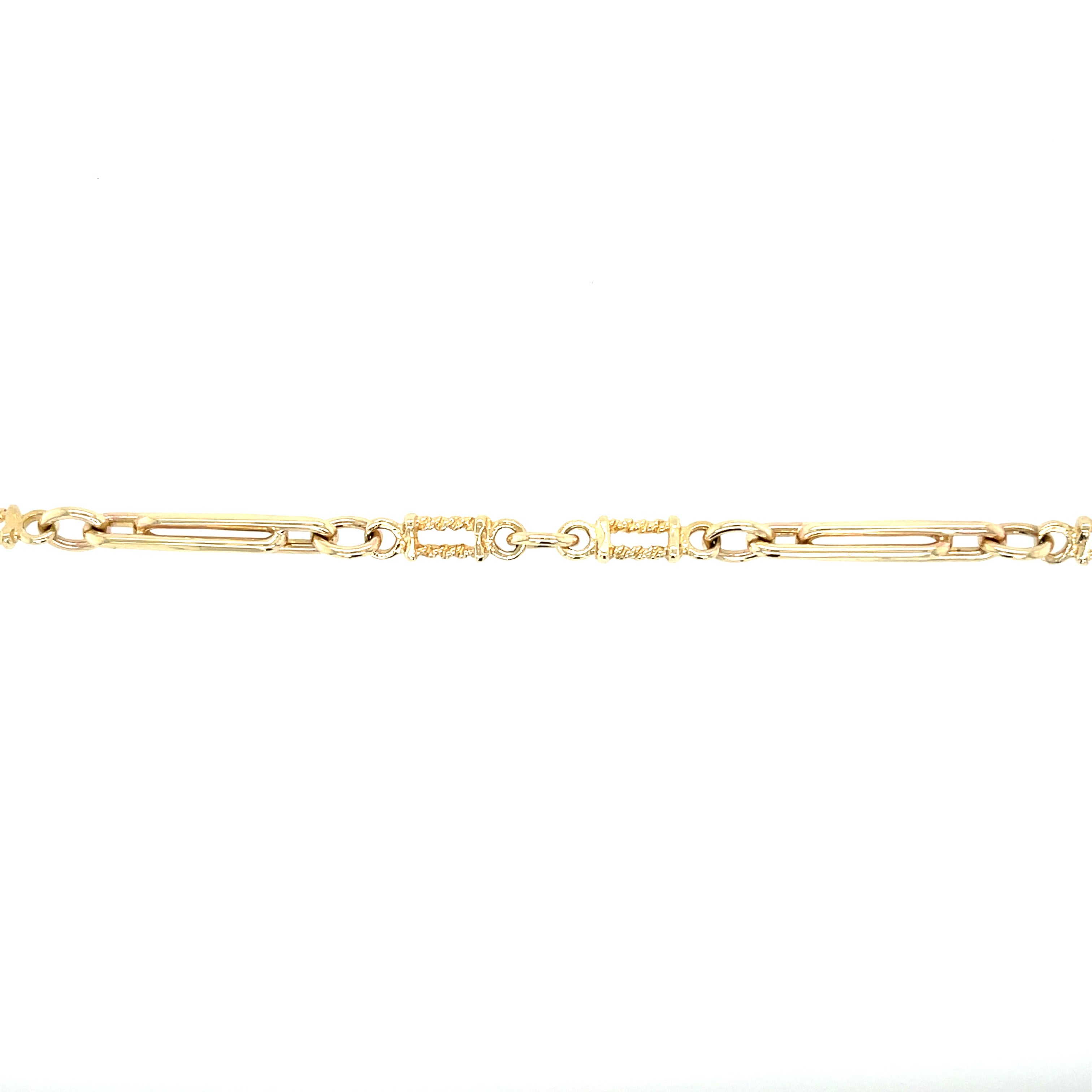 9ct Yellow Gold 8 Inch Fancy Mixed Link Bracelet - 8.80g