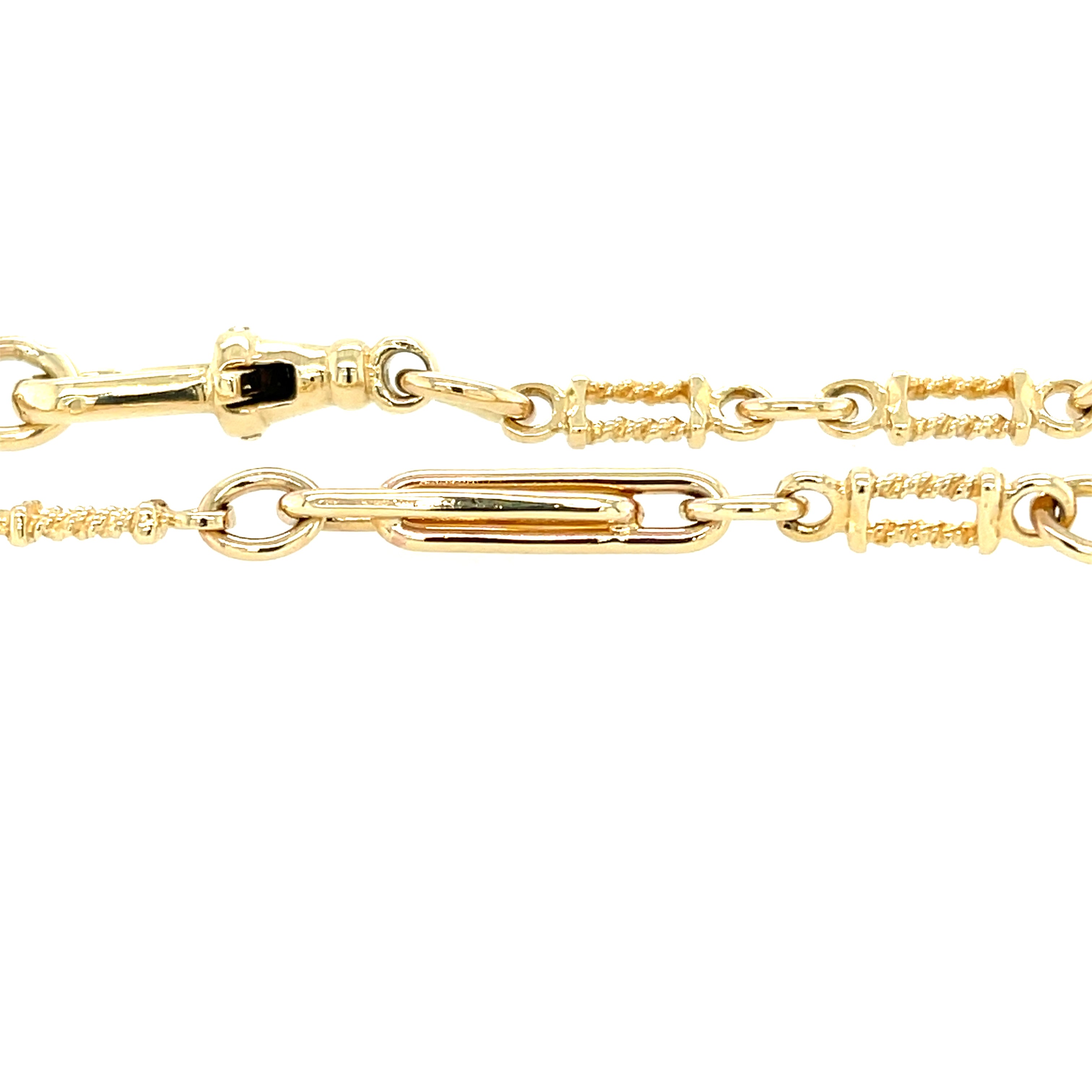 9ct Yellow Gold 8 Inch Fancy Mixed Link Bracelet - 8.80g