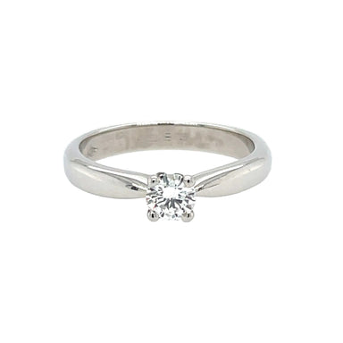 Platinum 0.31ct Round Brilliant Cut Diamond Solitaire Engagement Ring Certified E VS
