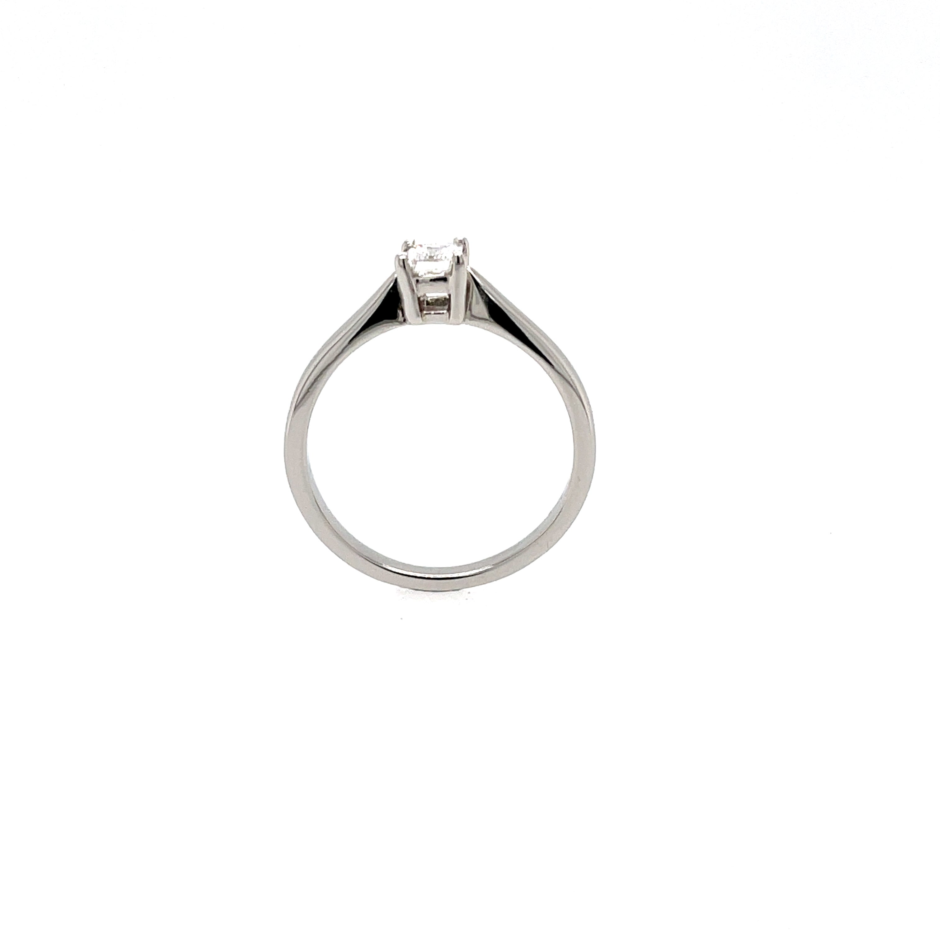 Platinum 0.26ct Emerald Cut Diamond Solitaire Engagement Ring Certified F VS