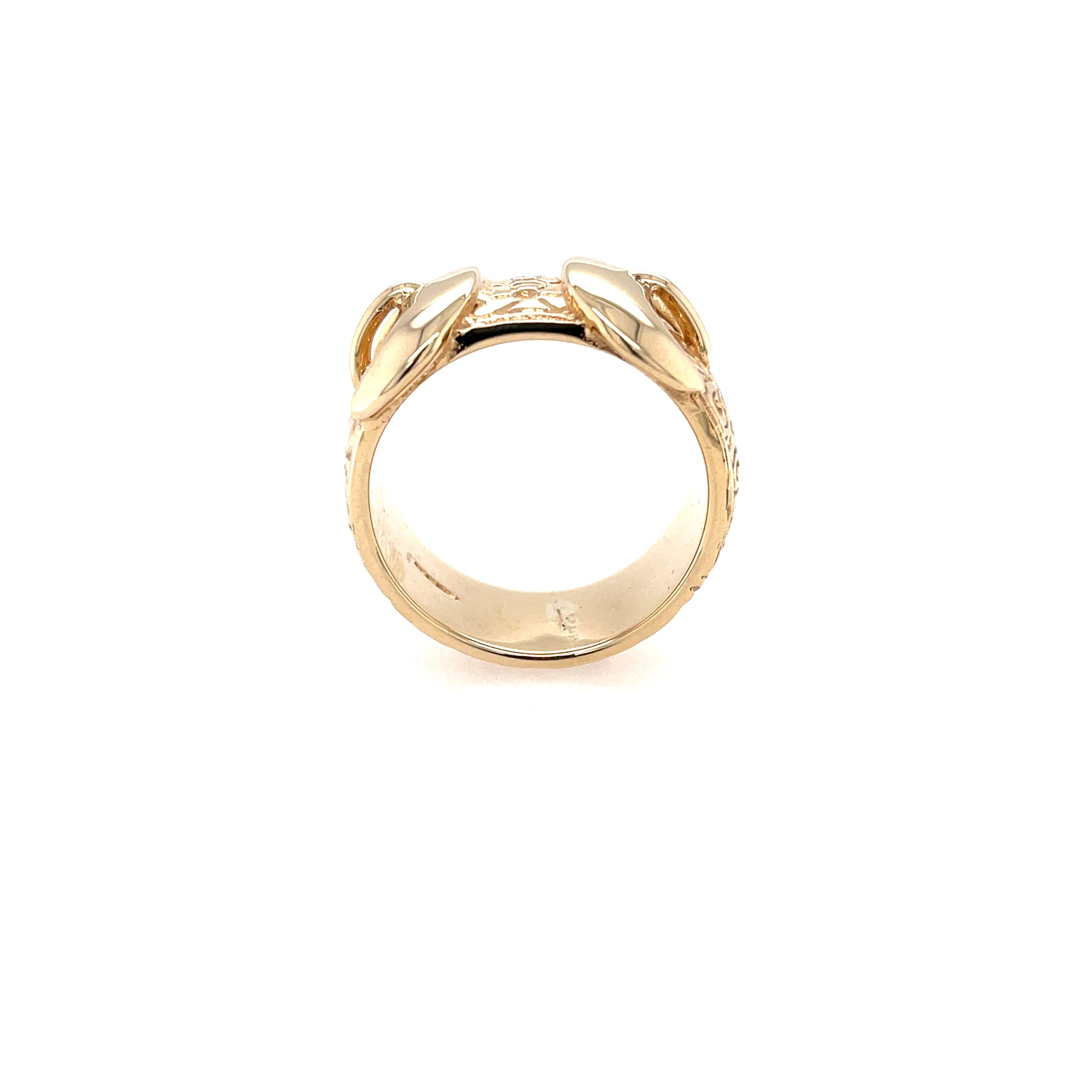 9ct Yellow Gold Heavy Double Buckle Ring - SOLD